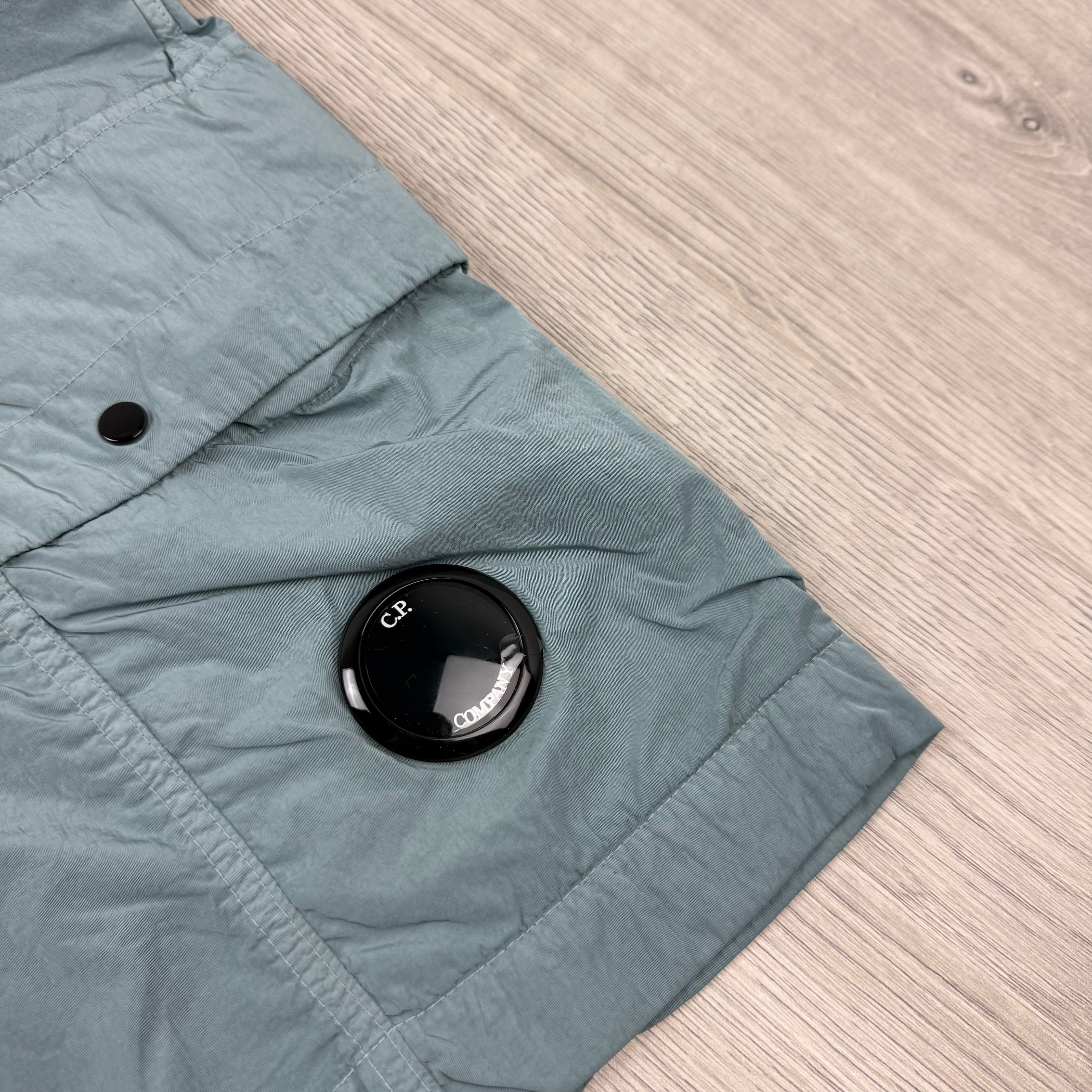 CP Company Boxy Chrome-R Cargo Shorts - Silver Blue