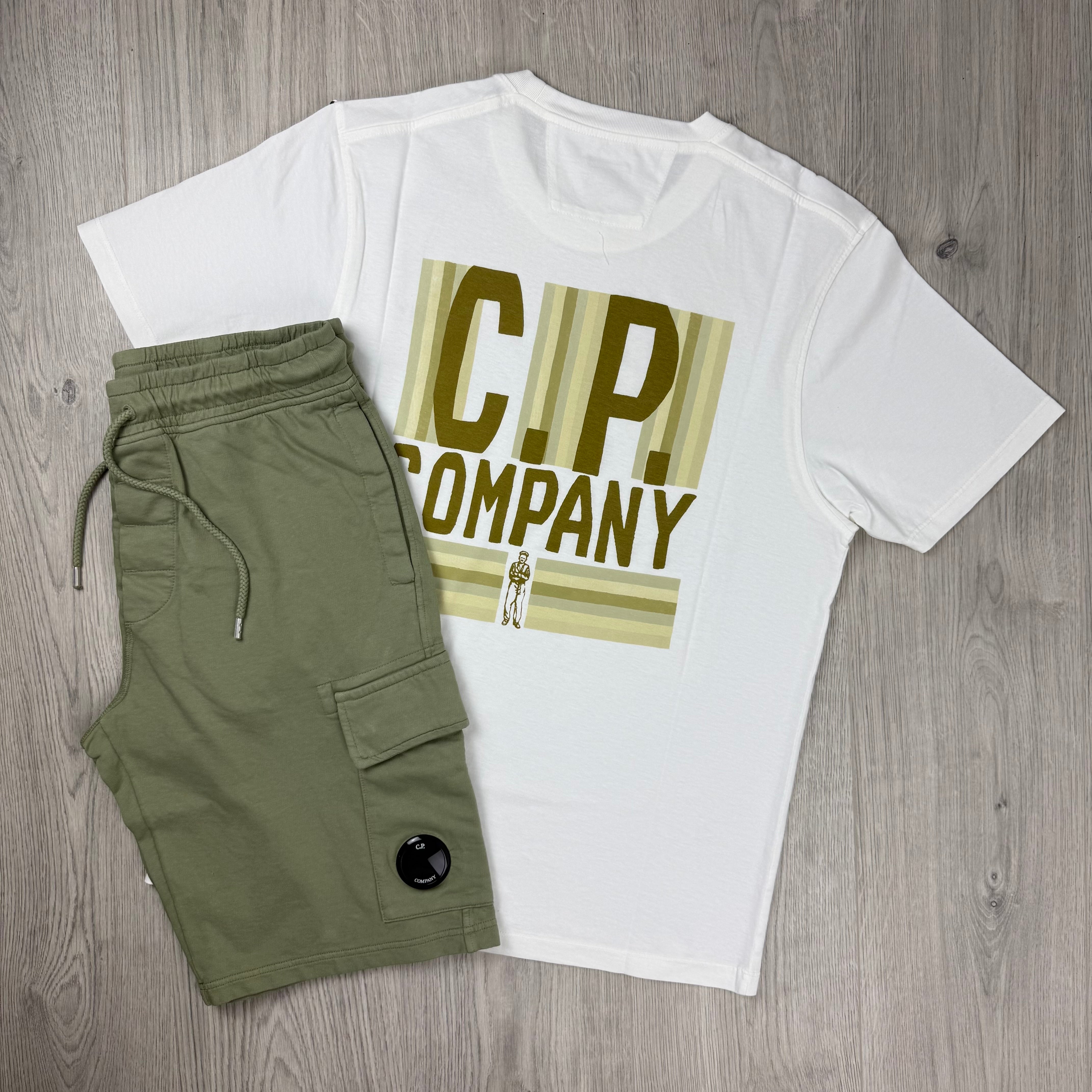 CP Company Set - White/Moss Gray
