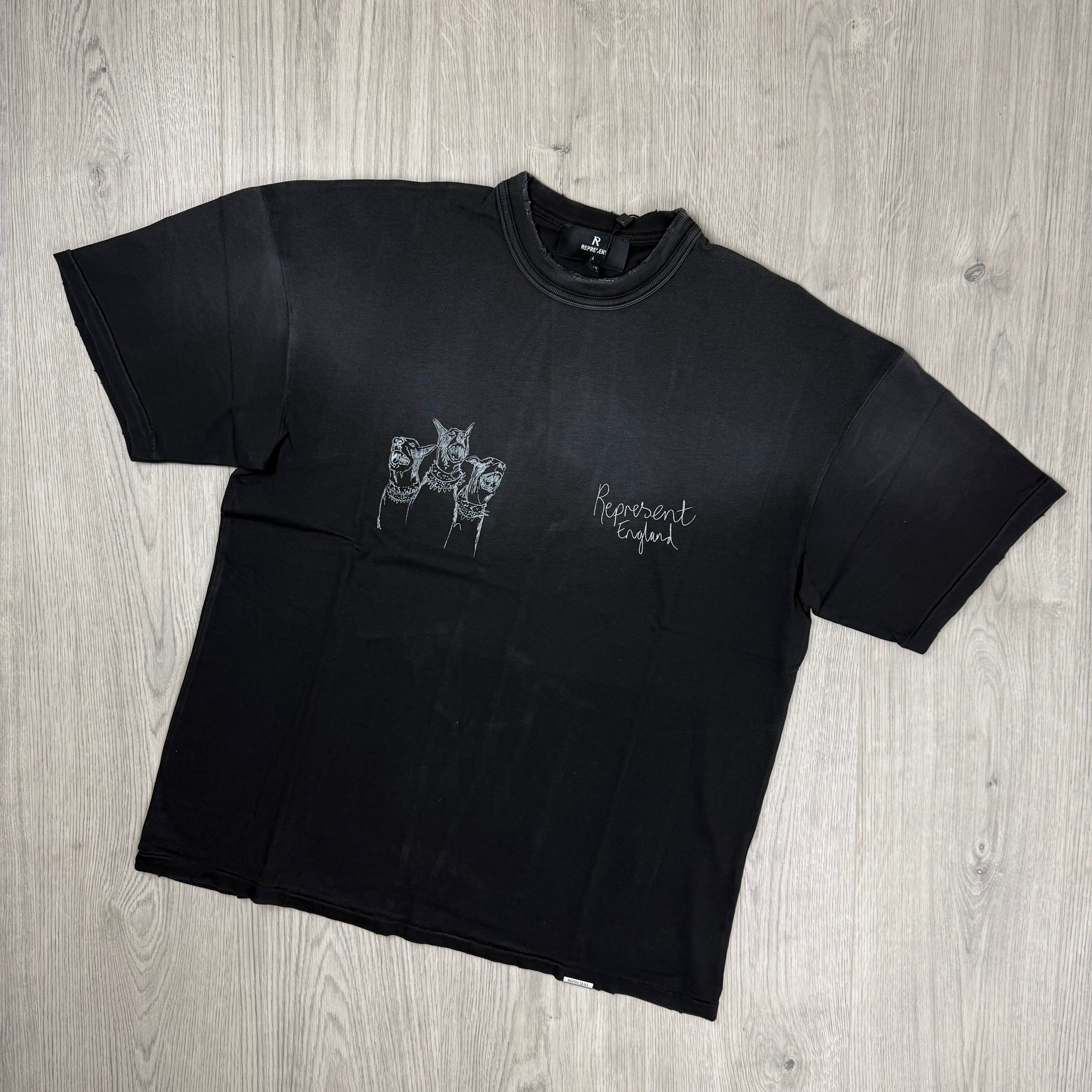 Represent 'Dogs' T-Shirt - Aged Black