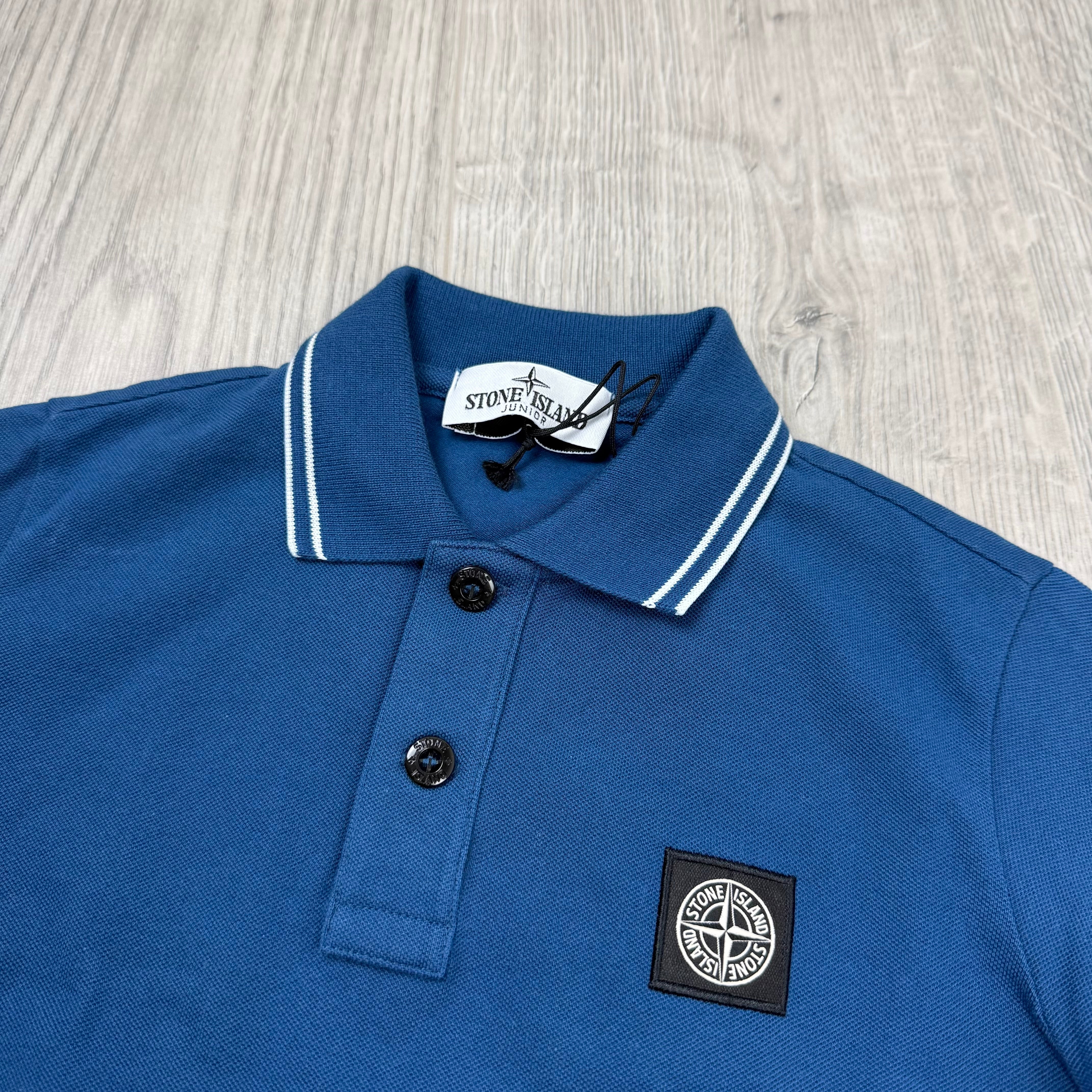Stone Island Junior Patch Polo Shirt - Bluette