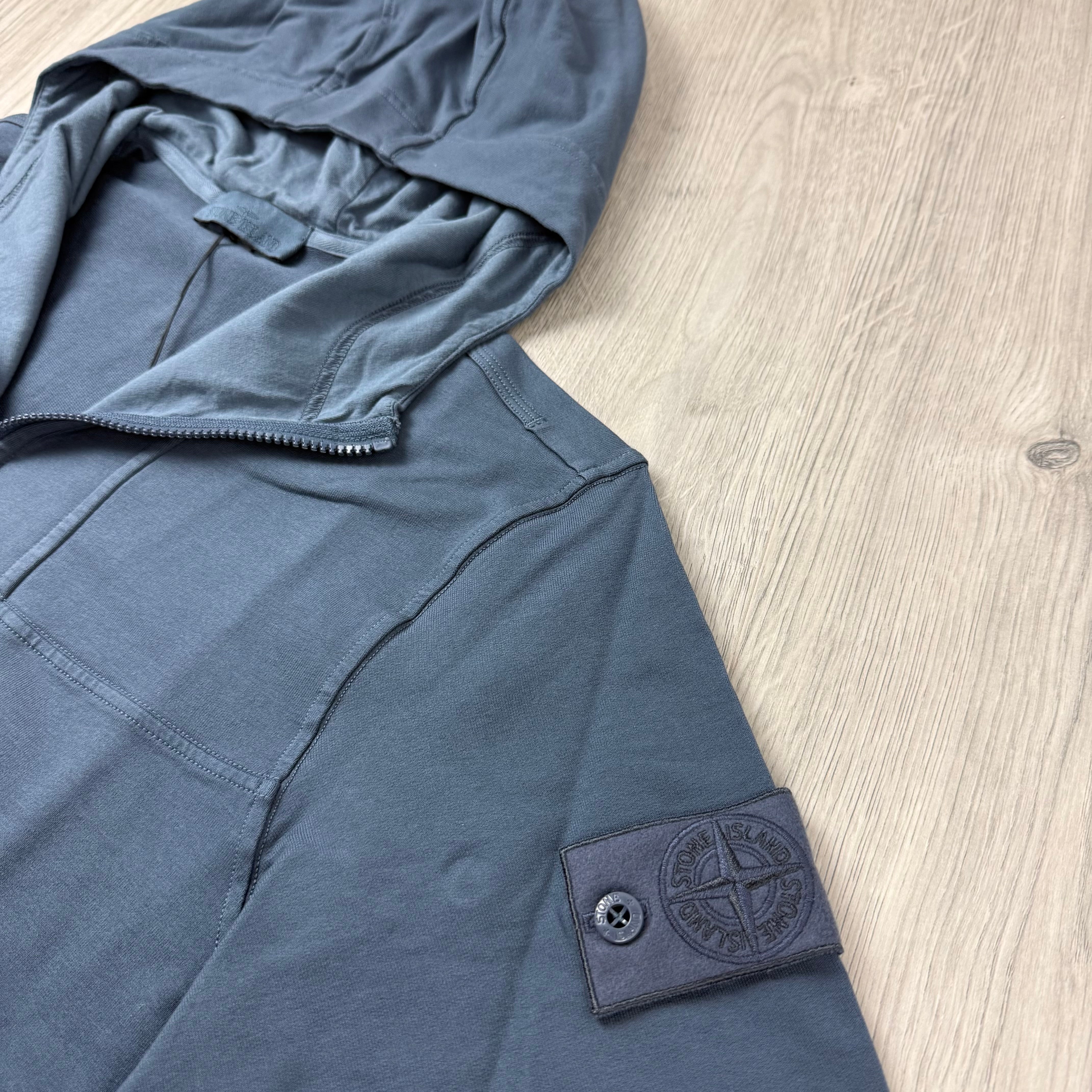 Stone Island Ghost Zip Hoodie - Slate Blue