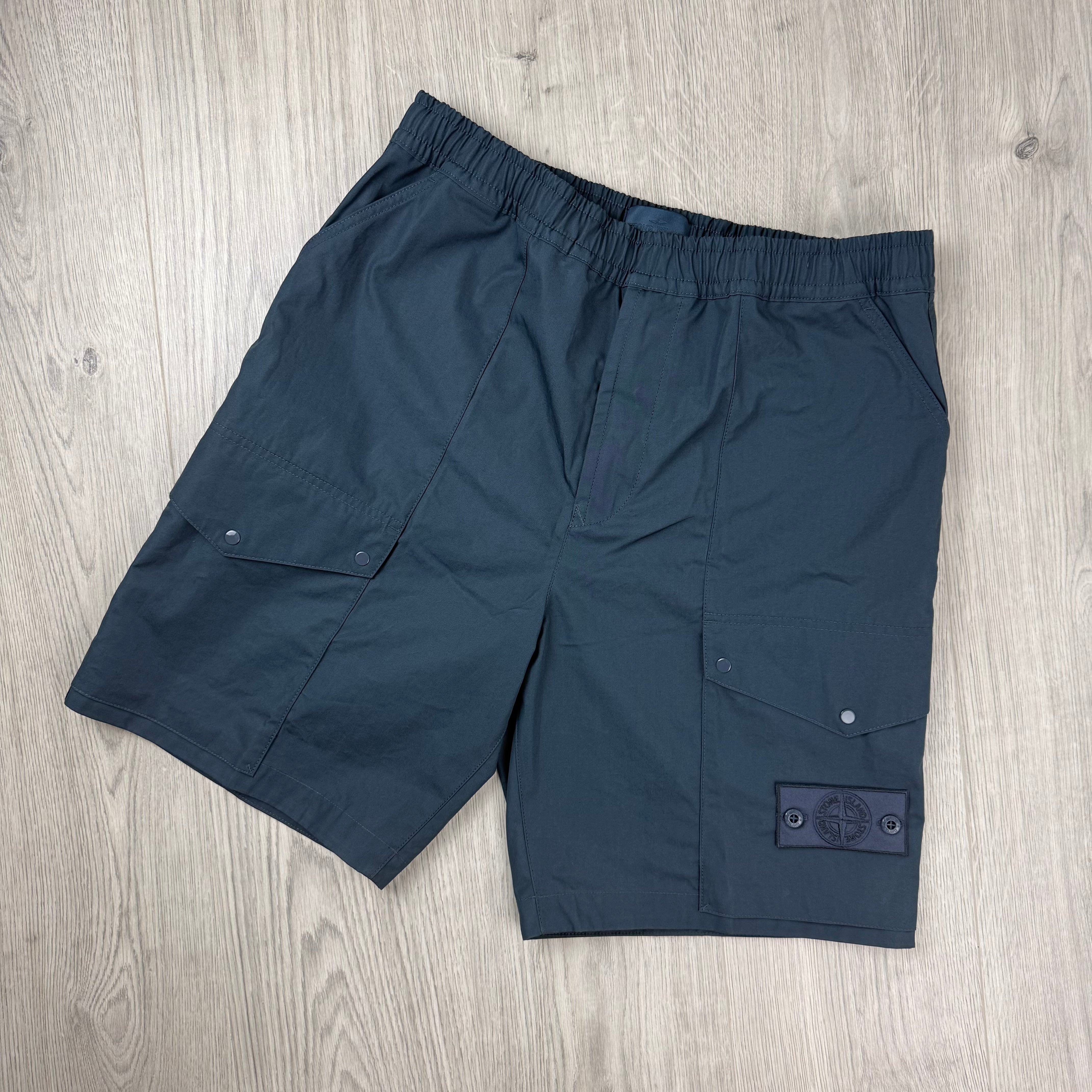 Stone Island Ghost Cargo Shorts - Slate Blue