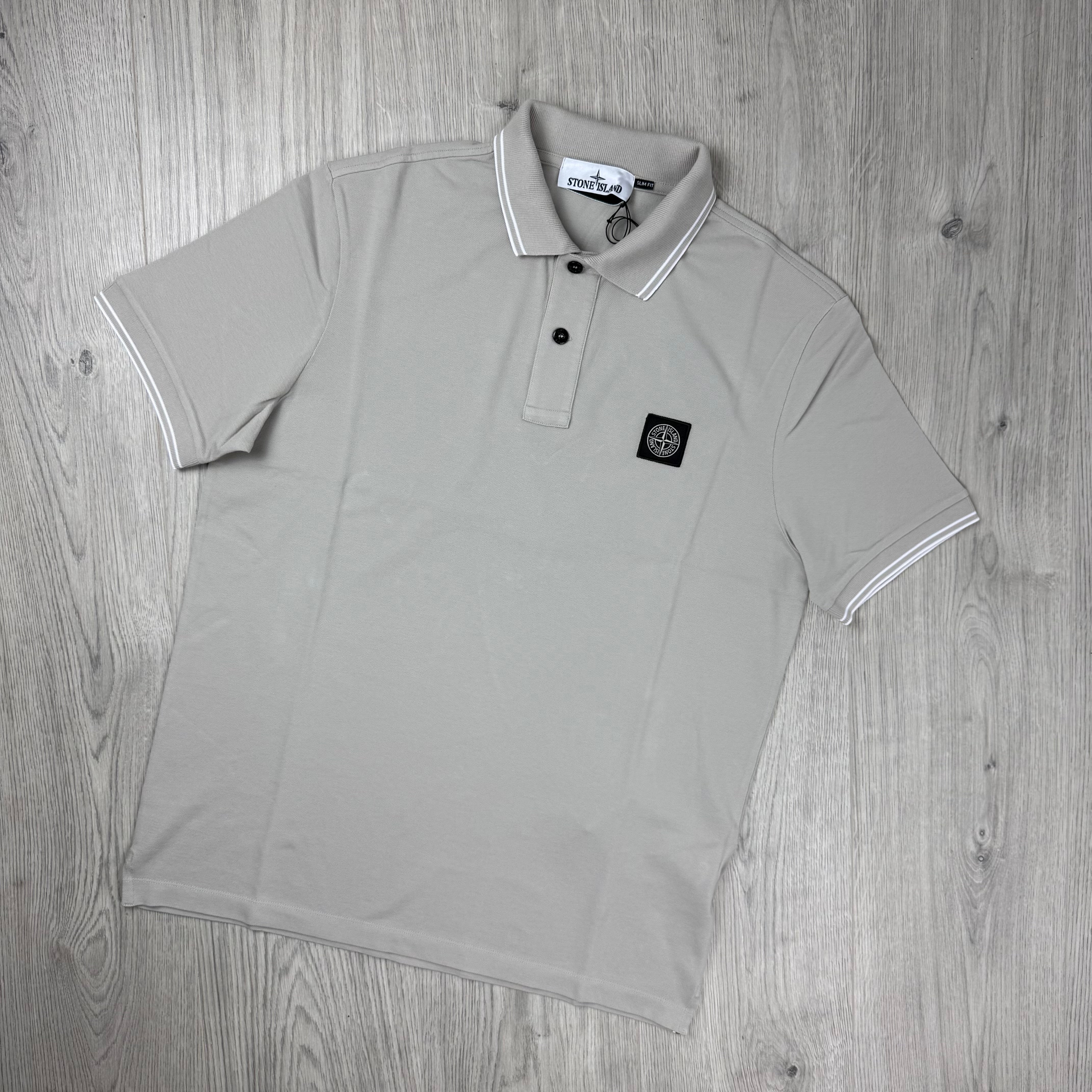 Stone Island Patch Polo Shirt - Pearl Grey