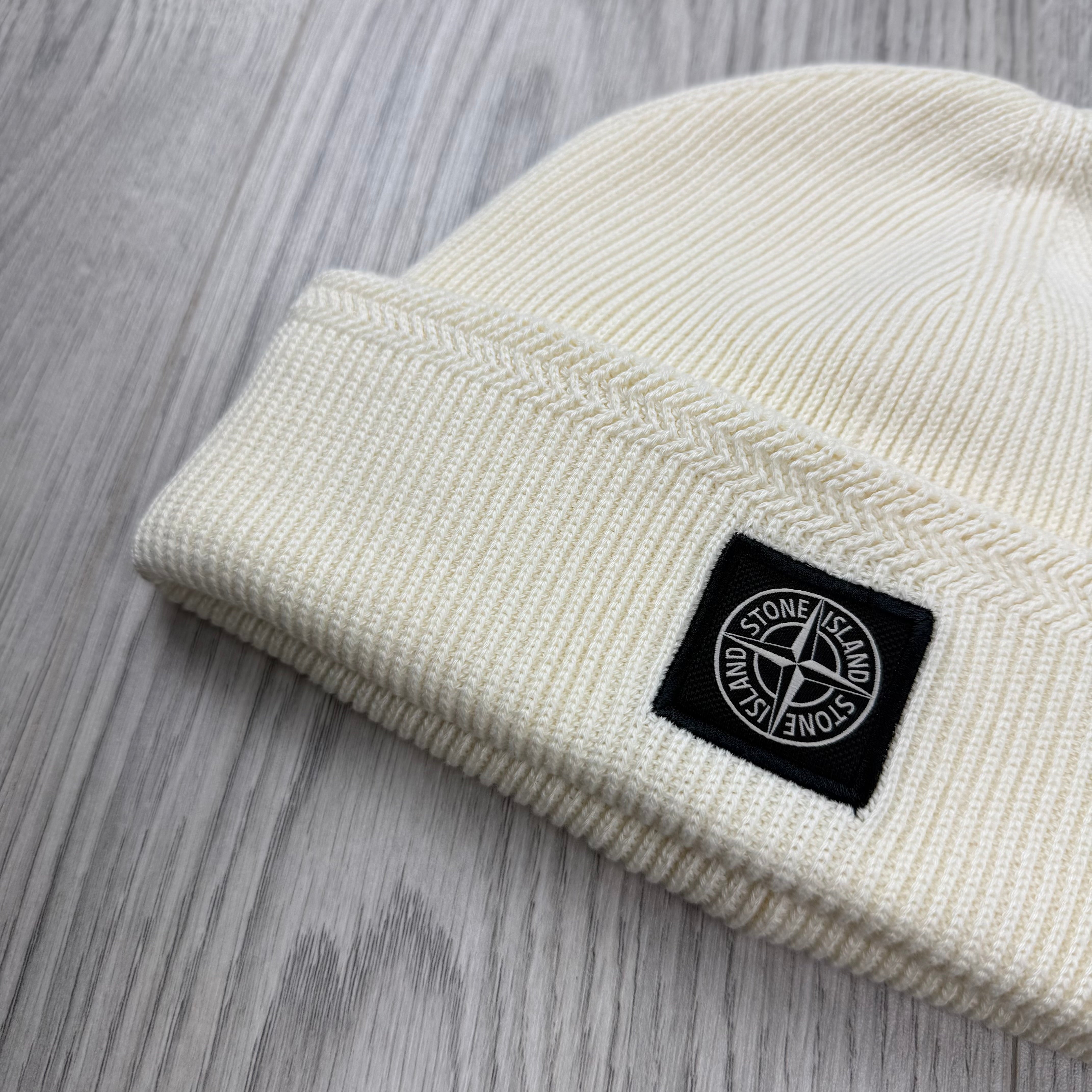 Stone Island Wool Beanie - Ivory