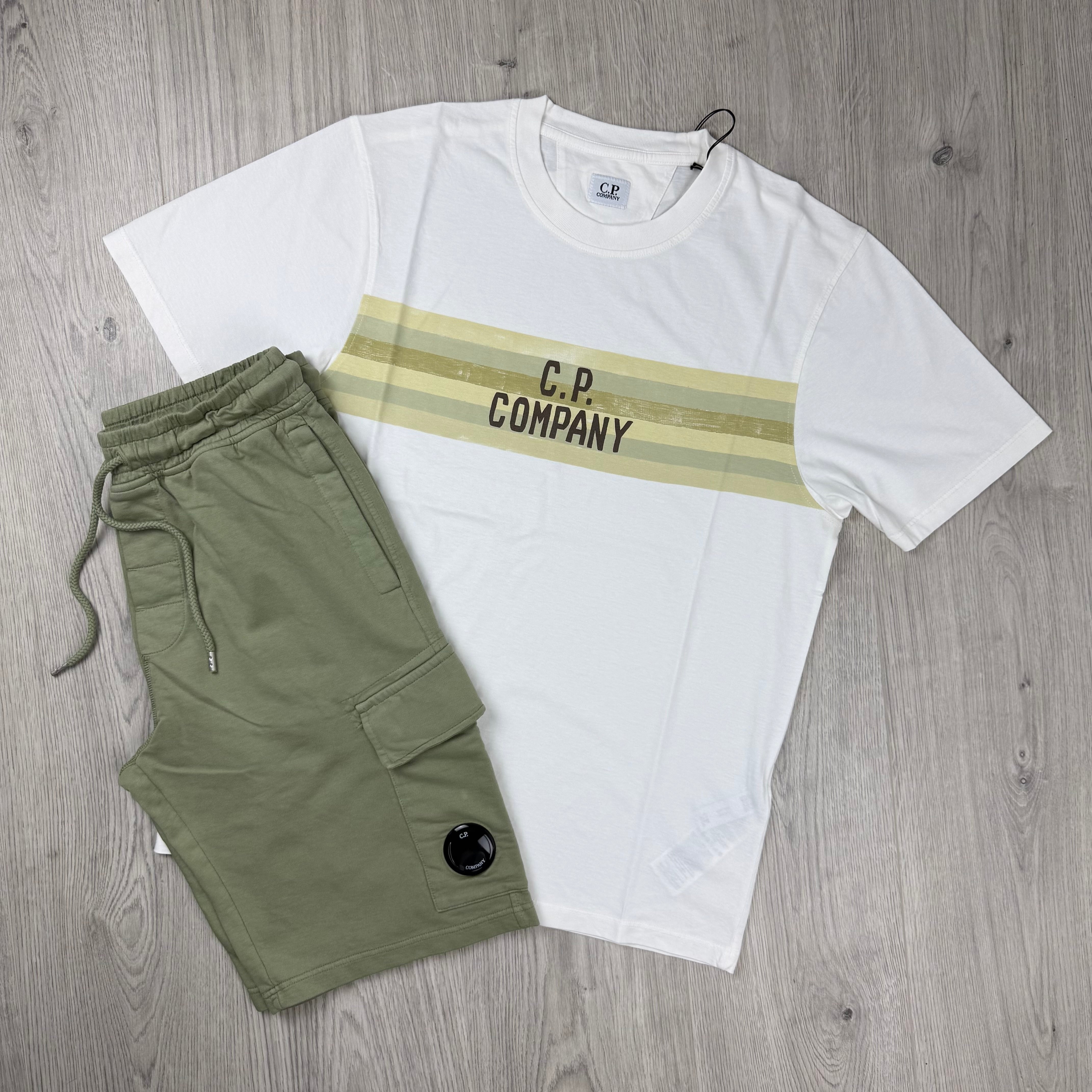 CP Company Set - White/Moss Gray