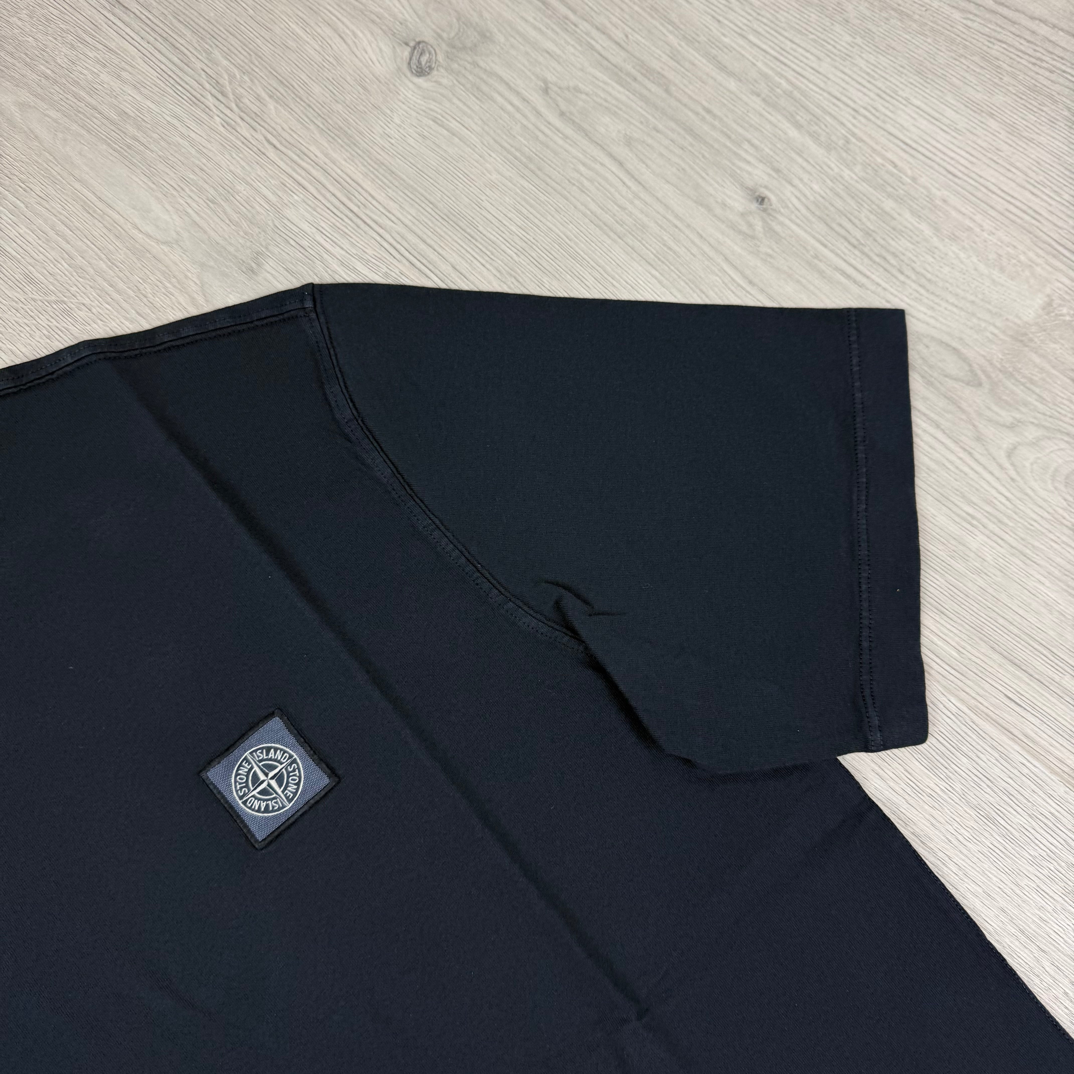 Stone Island Combed Organic Patch T-Shirt - Navy