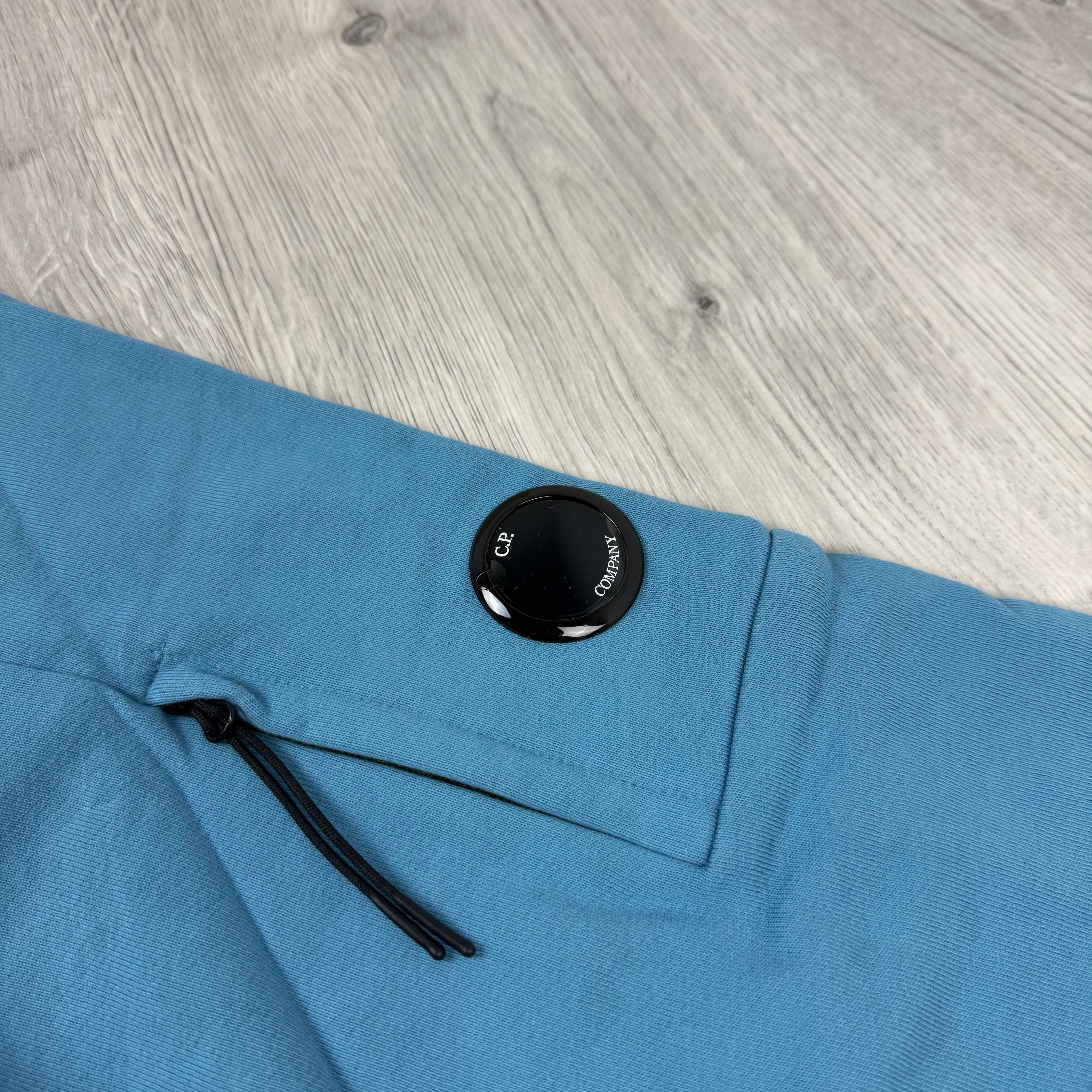 CP Company Raised Fleece Hoodie - Aegean Blue