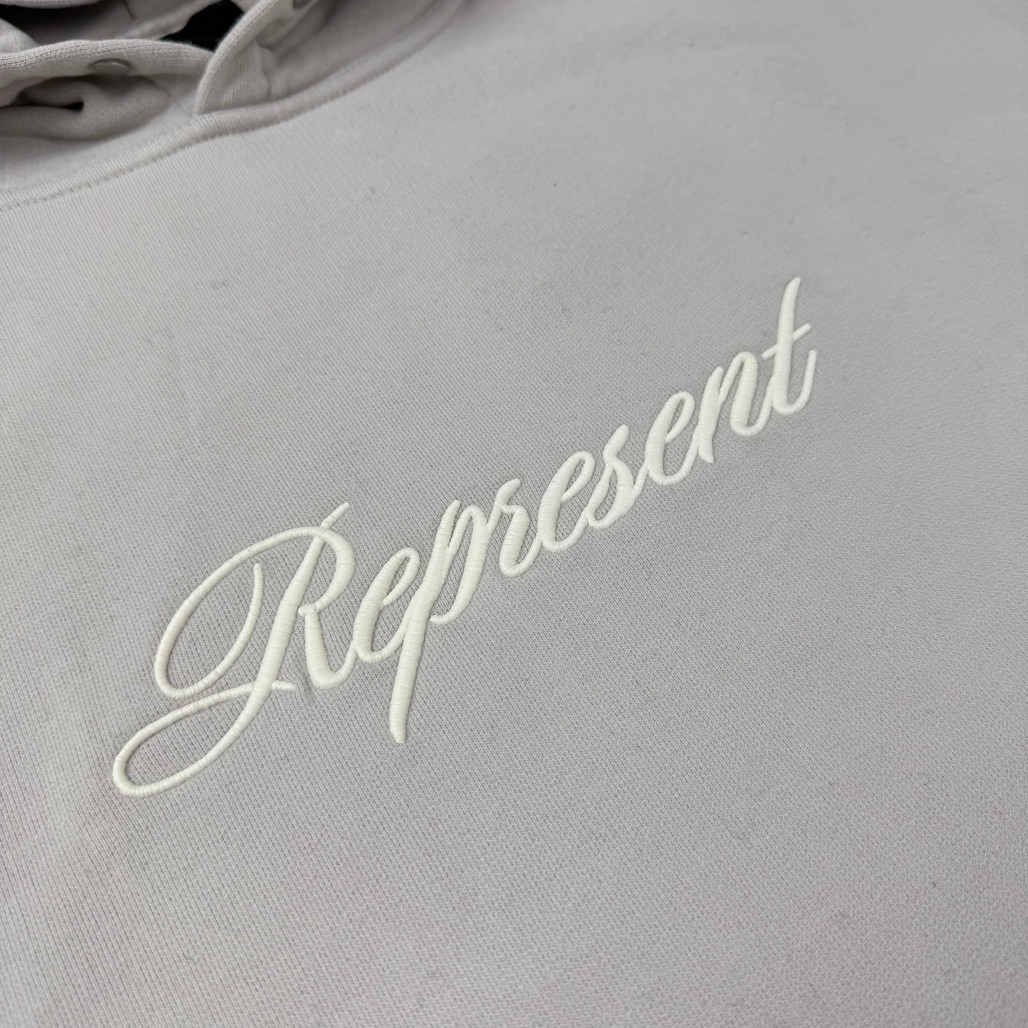 Represent 'Script' Hoodie - Concrete
