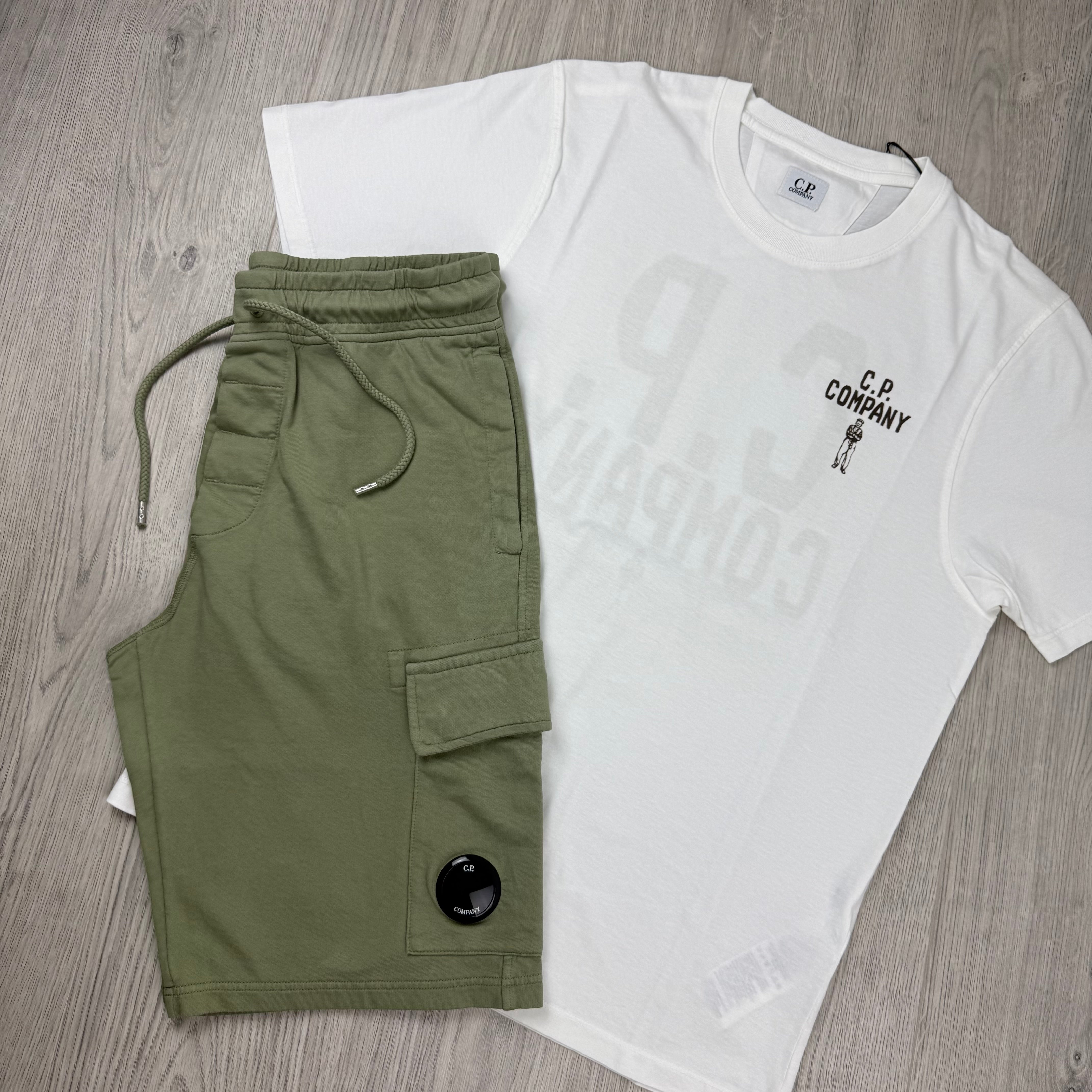 CP Company Set - White/Moss Gray