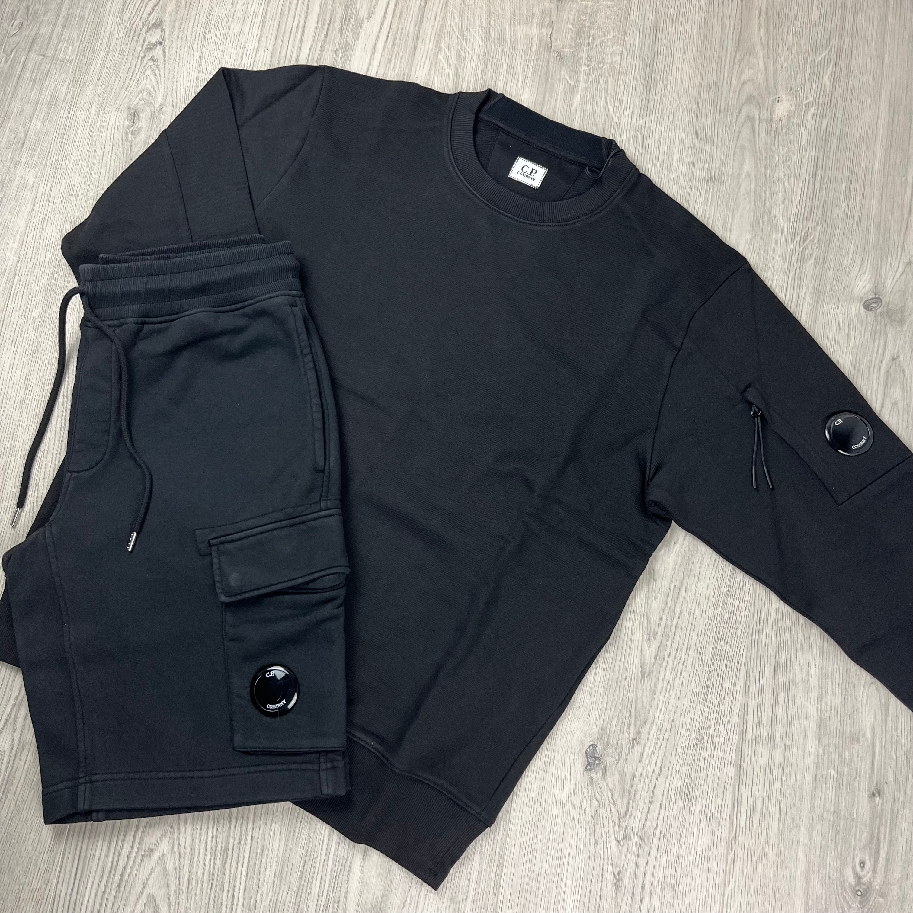 CP Company Raised Fleece Tracksuit - Black