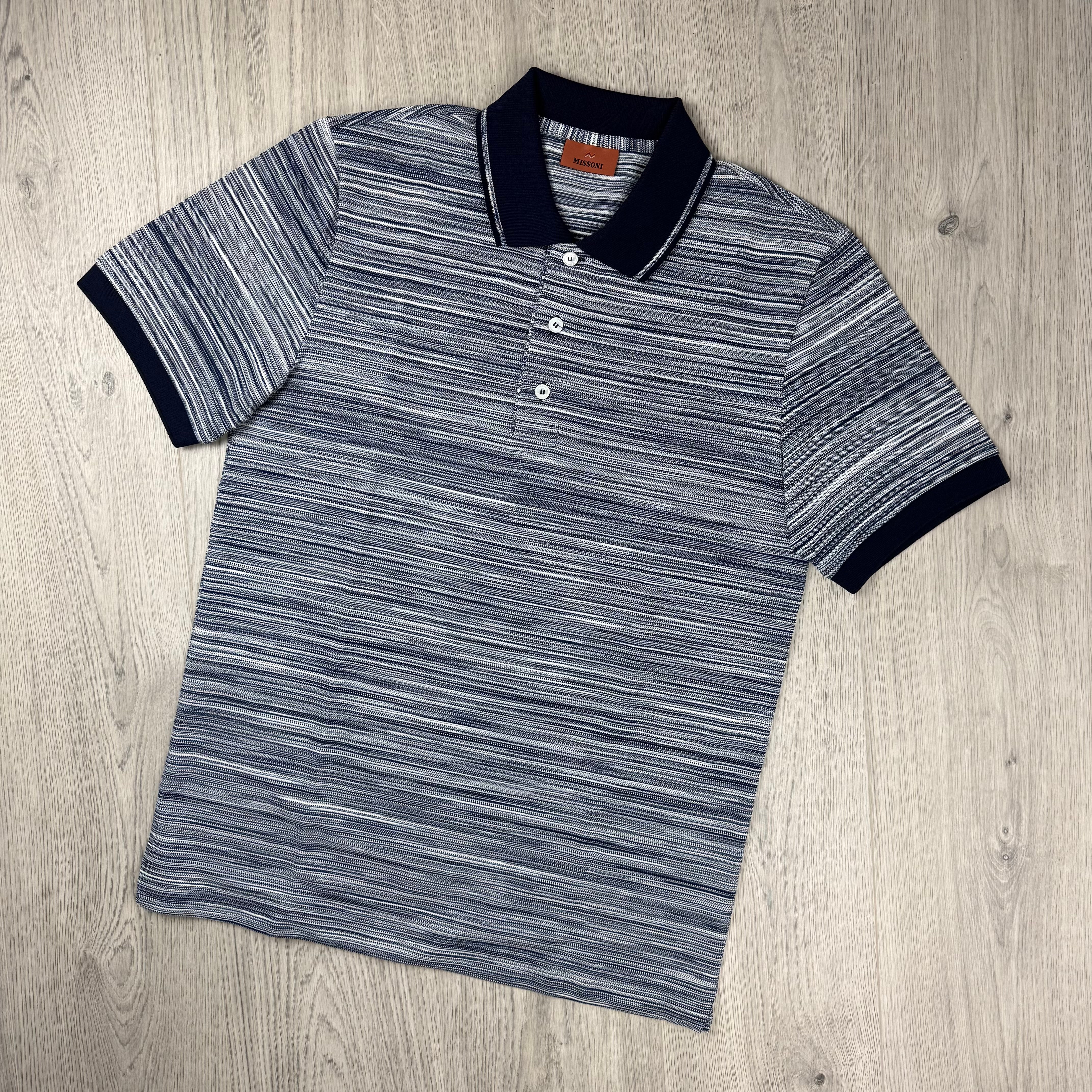Missoni Space Dye Polo Shirt - Navy