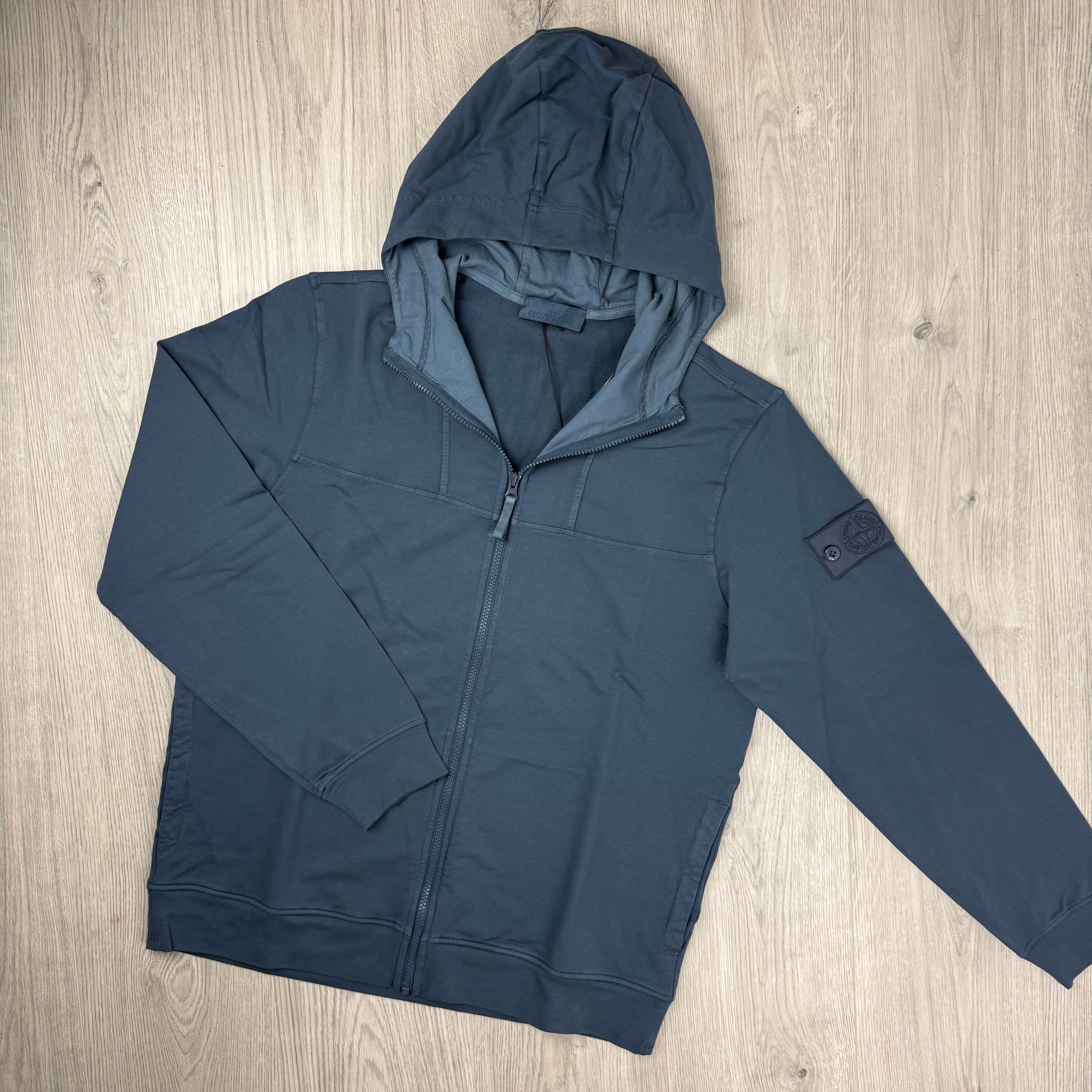 Stone Island Ghost Zip Hoodie - Slate Blue