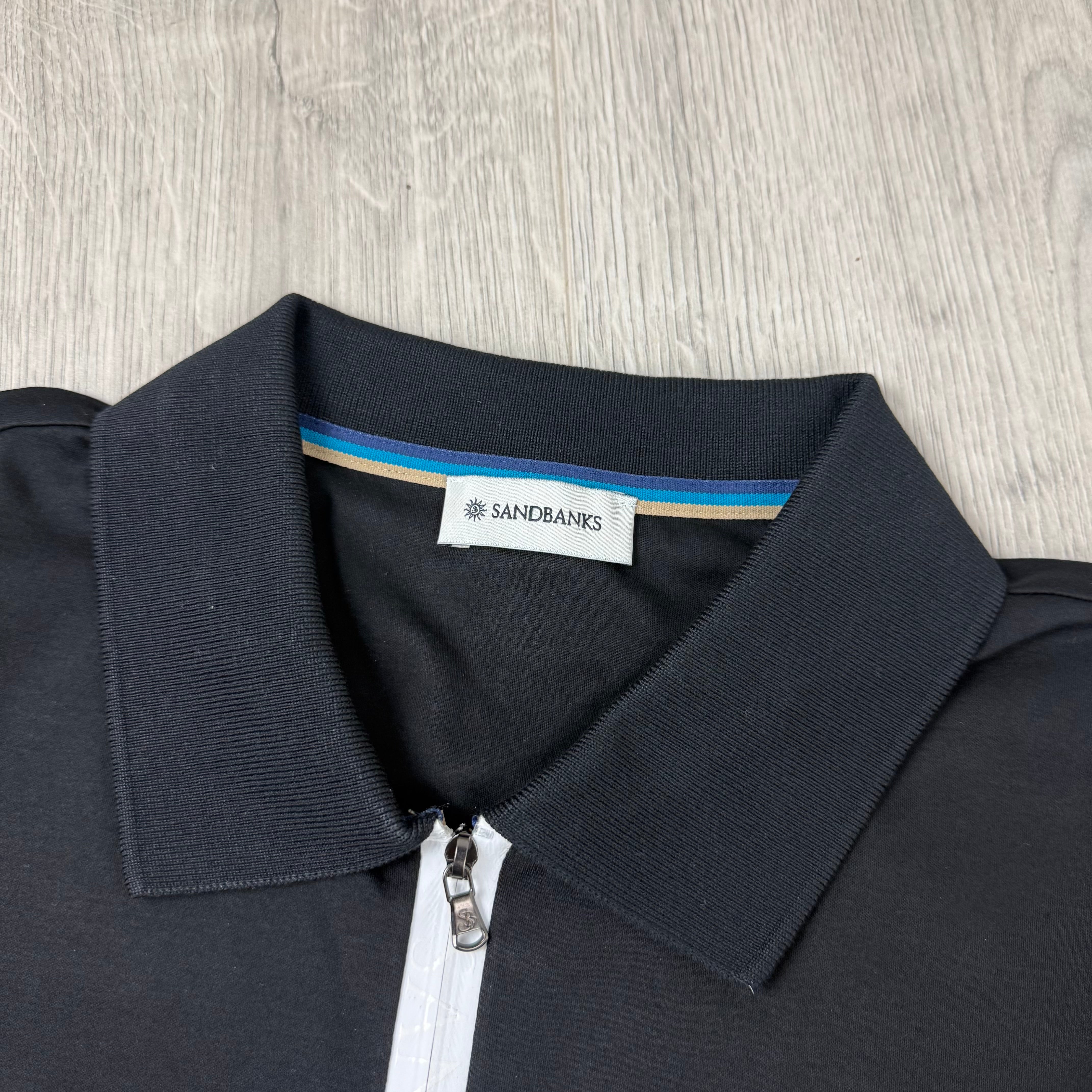 Sandbanks Silicone Zip Polo Shirt - Black
