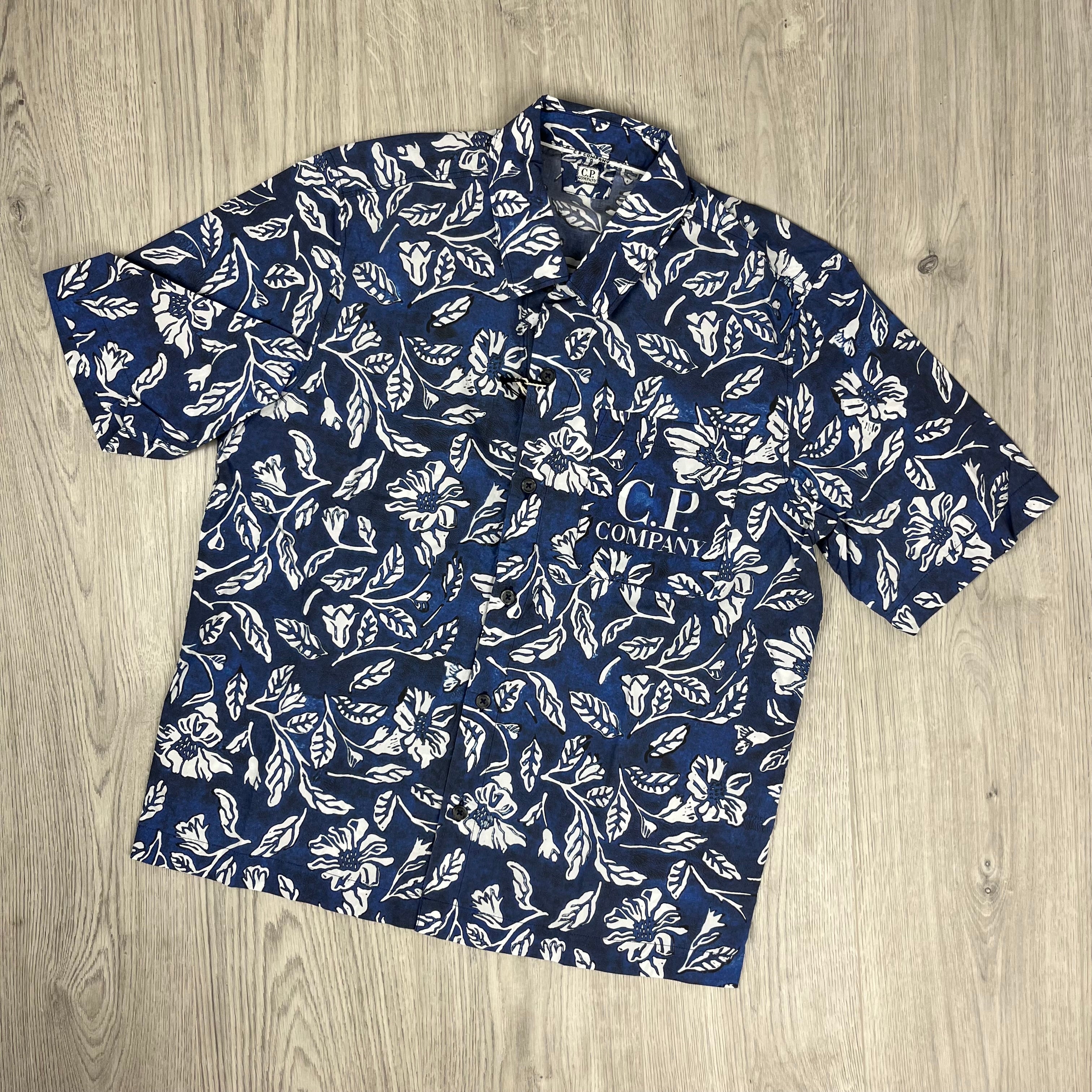 CP Company Floral Shirt - Blue