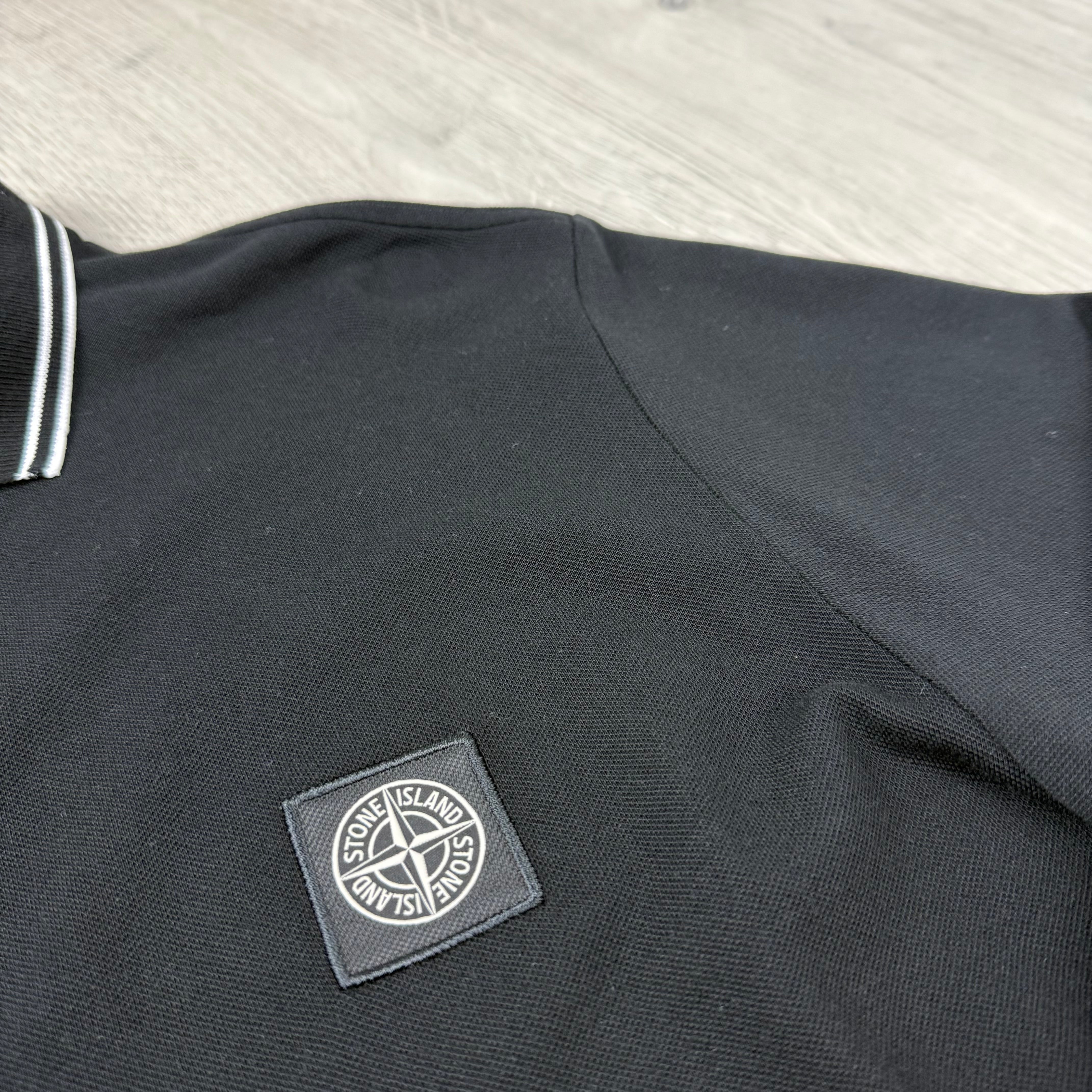 Stone Island Patch Polo Shirt - Black