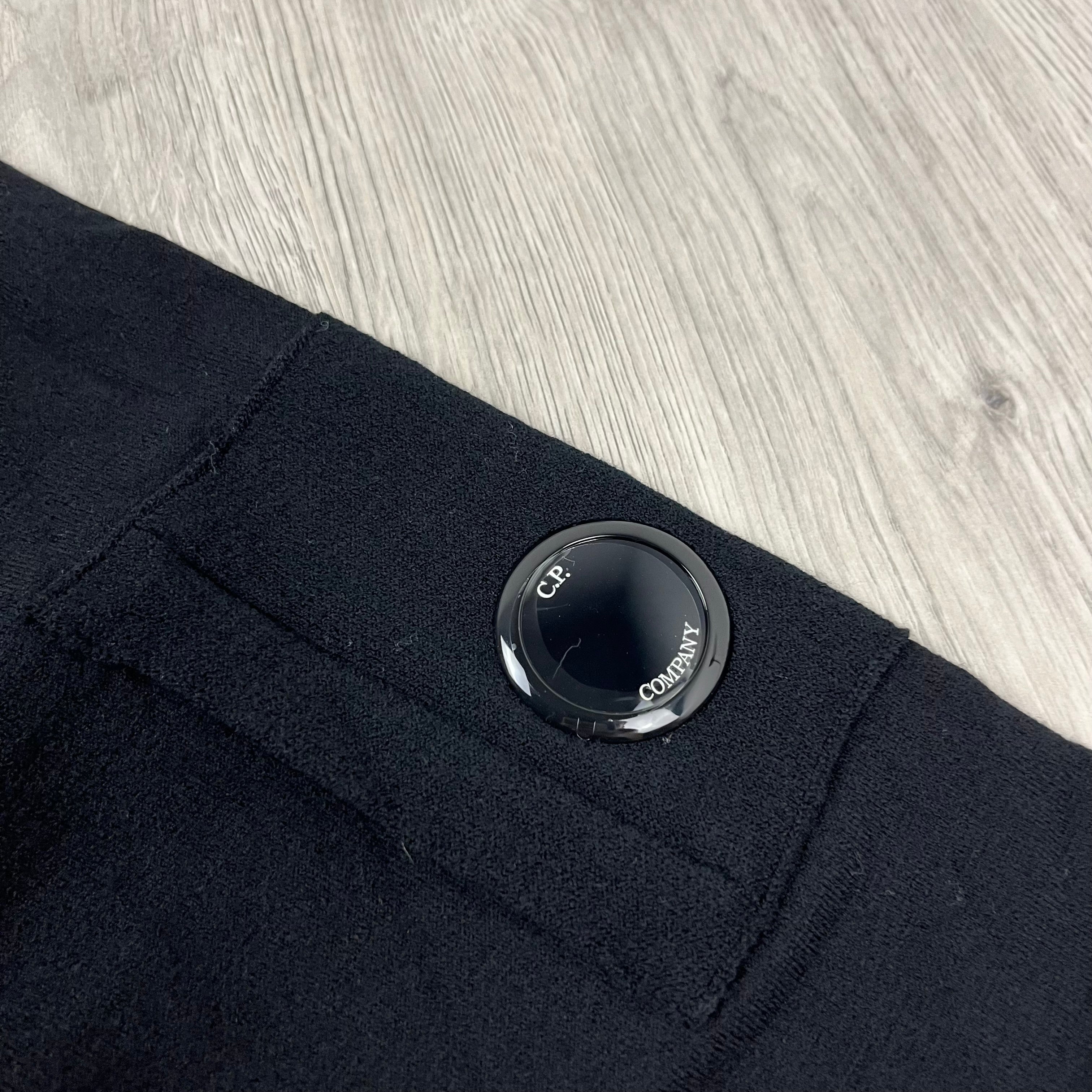 CP Company Wool Knit Polo - Black