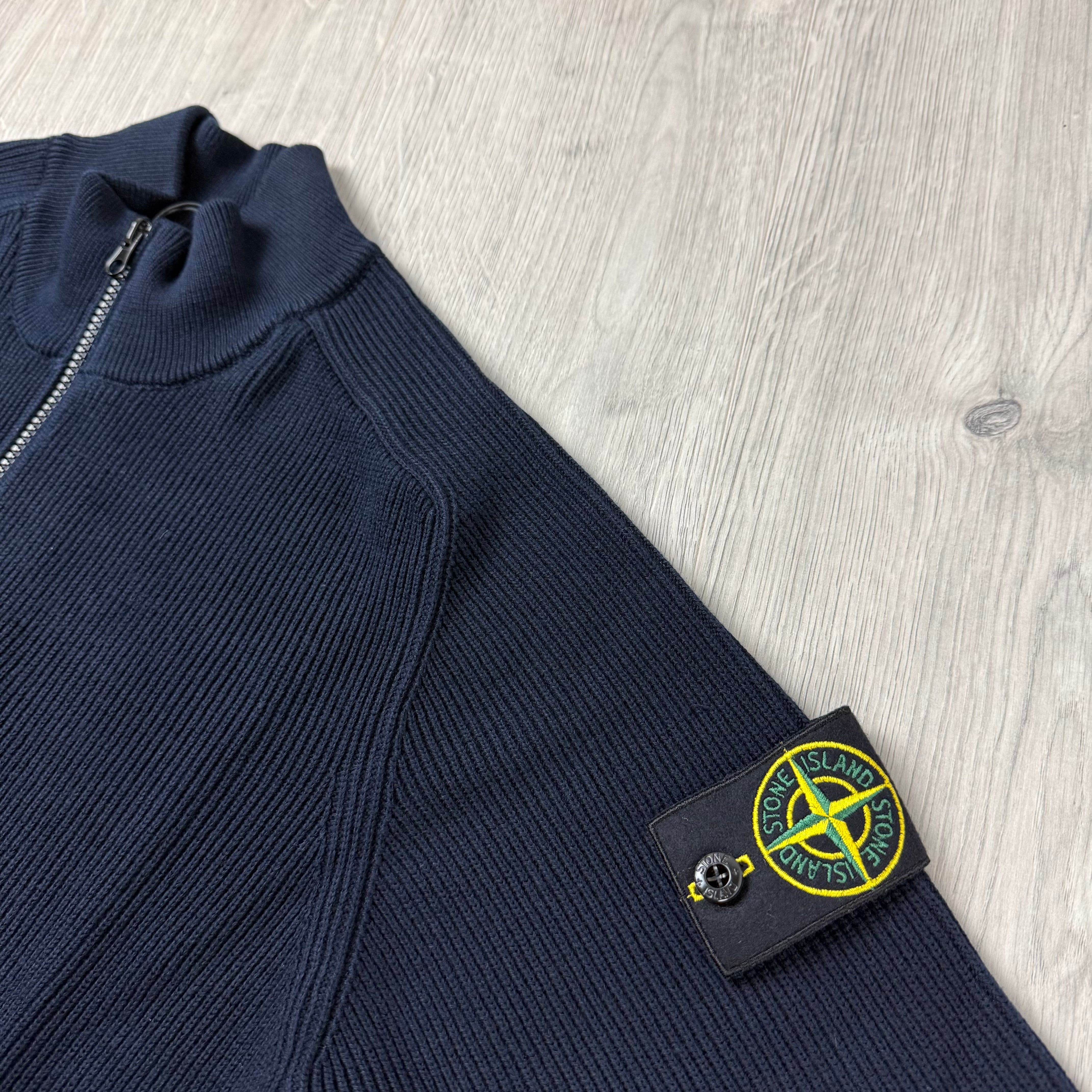 Stone Island Knit Half Zip Fleece - Navy