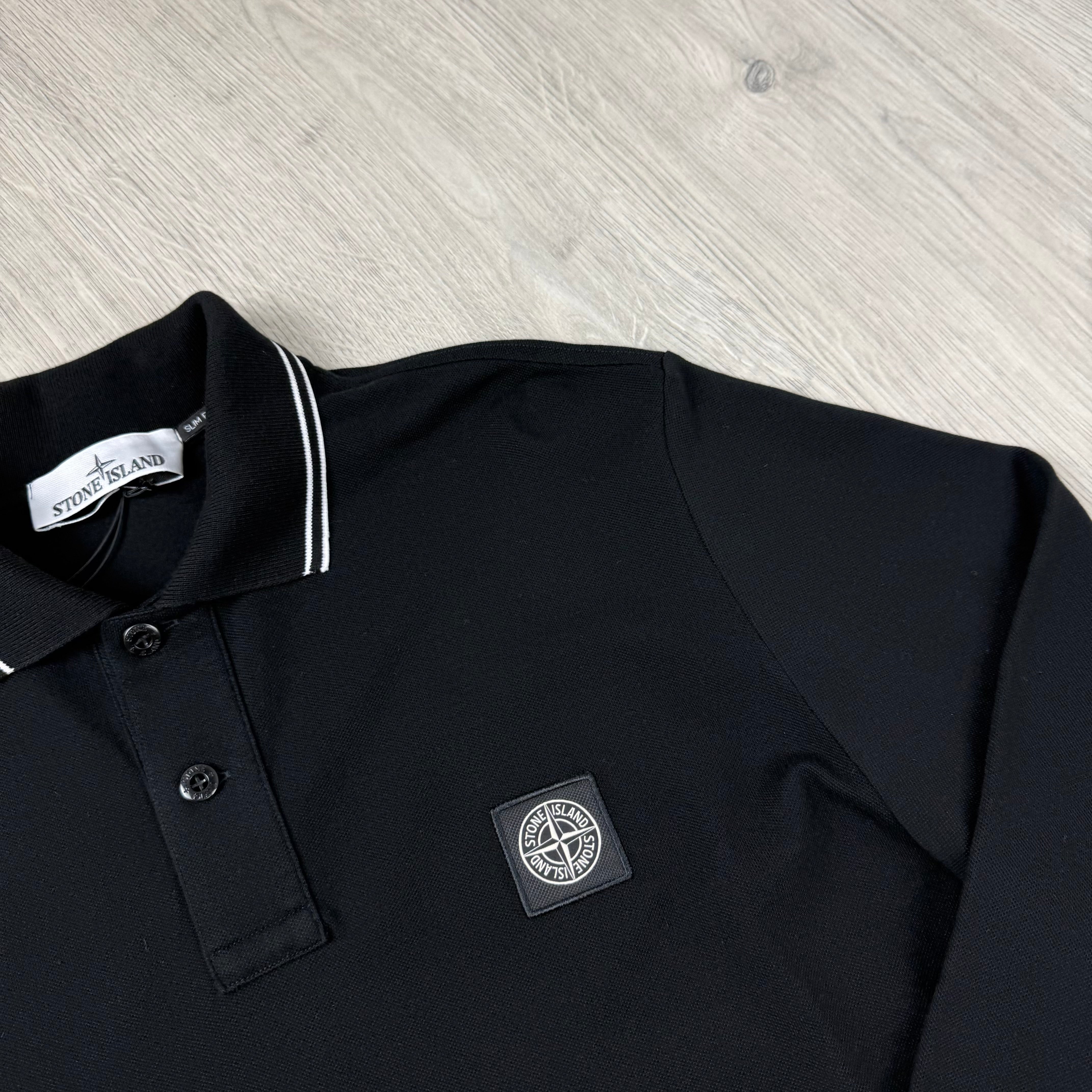 Stone Island Patch Polo Shirt - Black