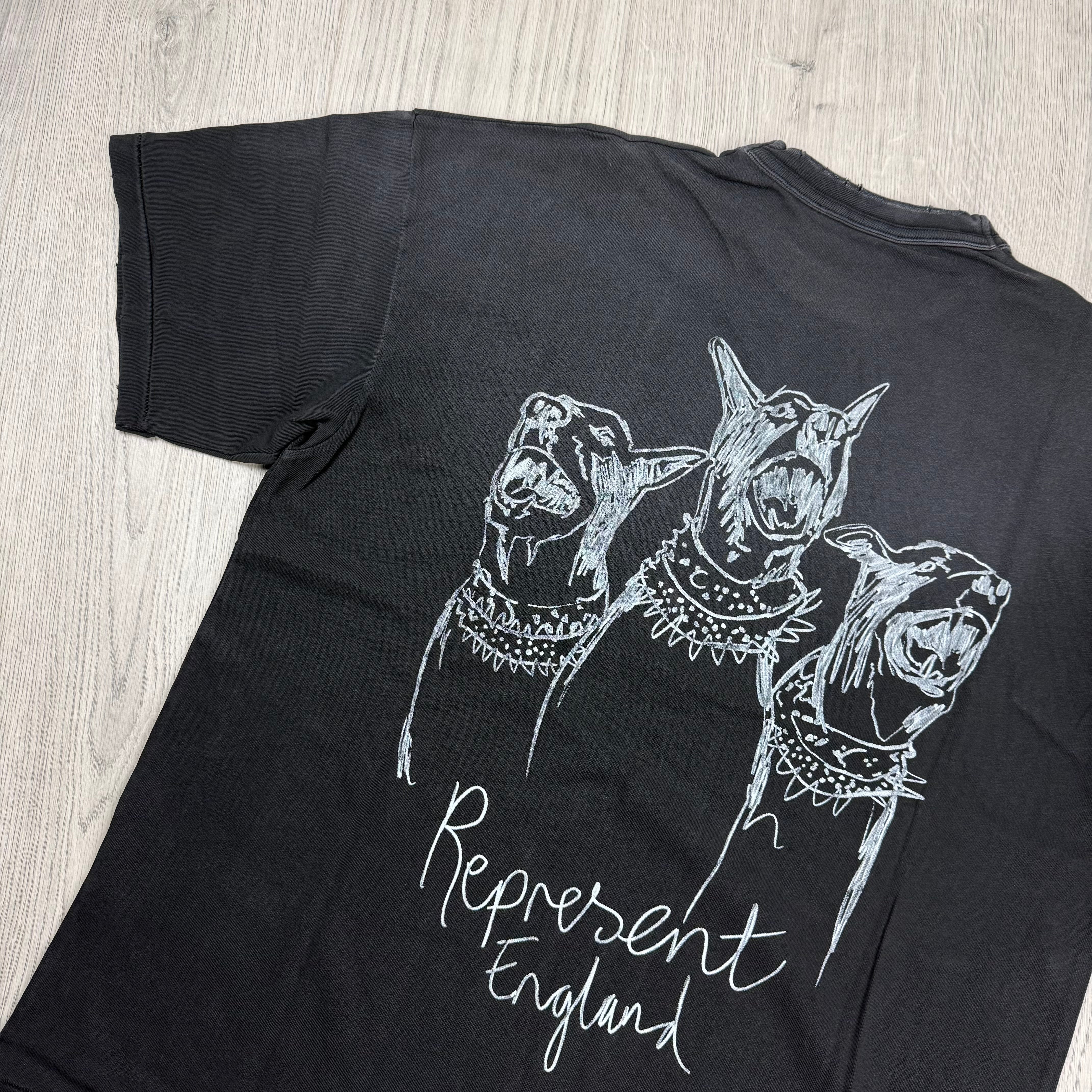 Represent 'Dogs' T-Shirt - Aged Black