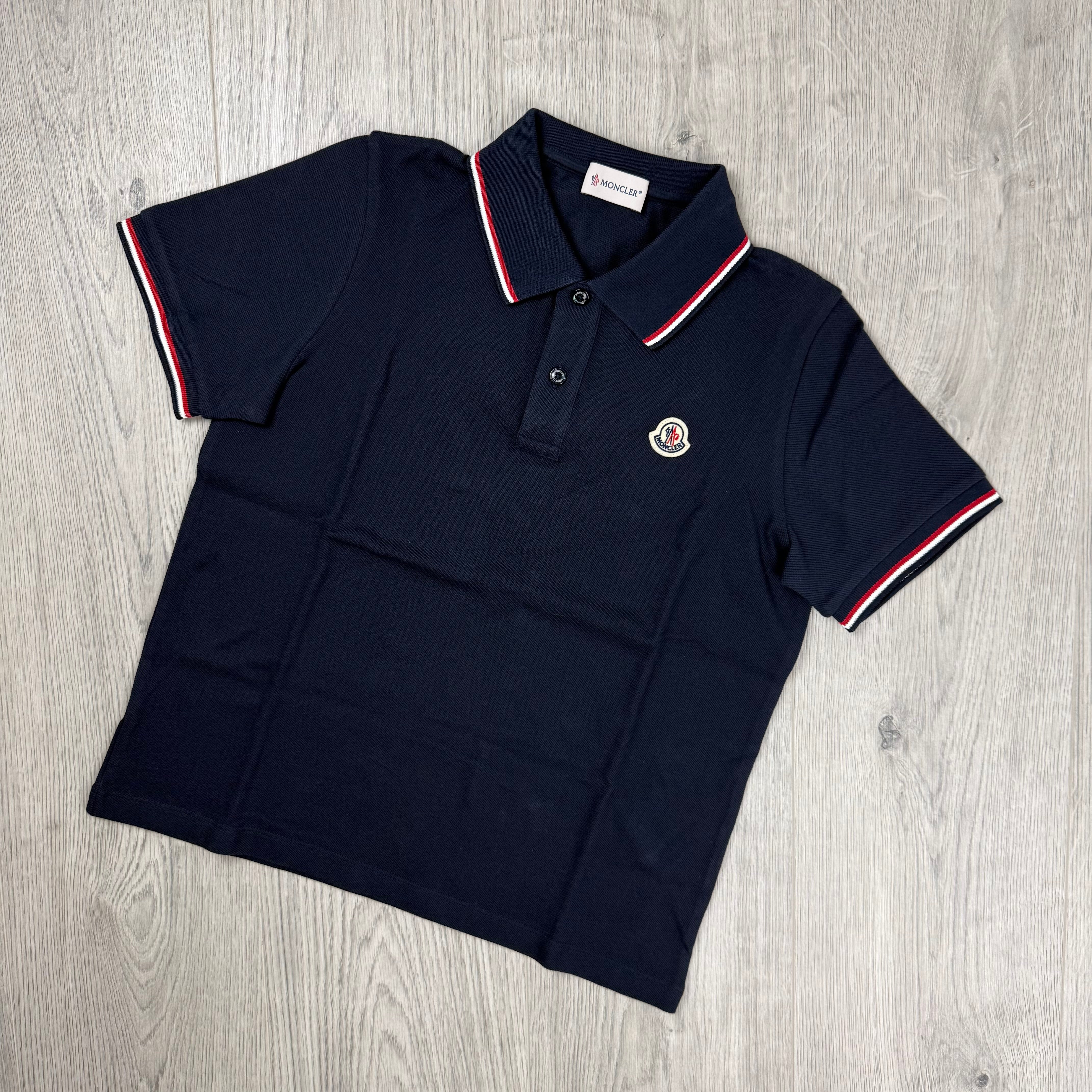 Moncler Junior Trim Polo Shirt - Navy
