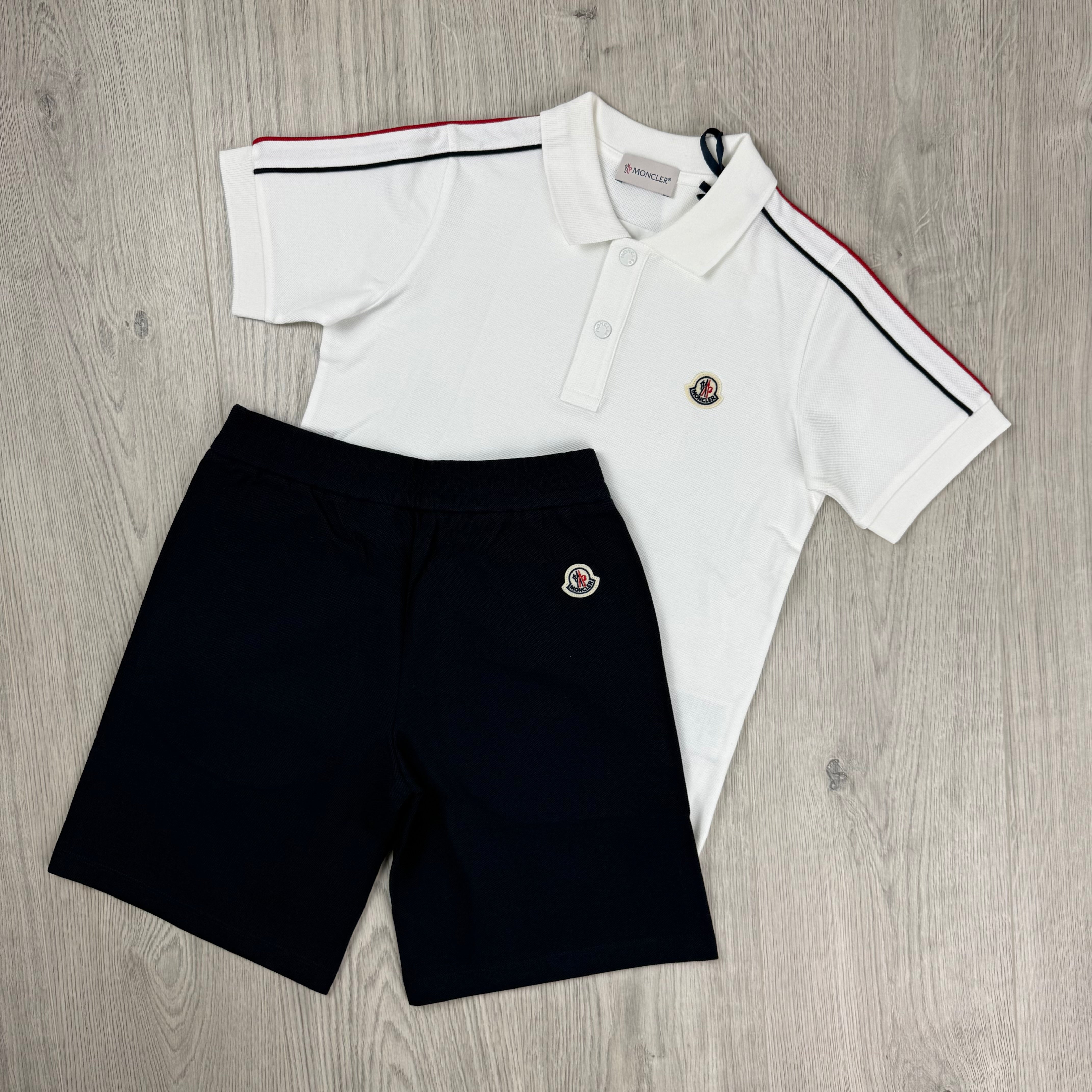 Moncler Junior Trimmed Set - White/Navy
