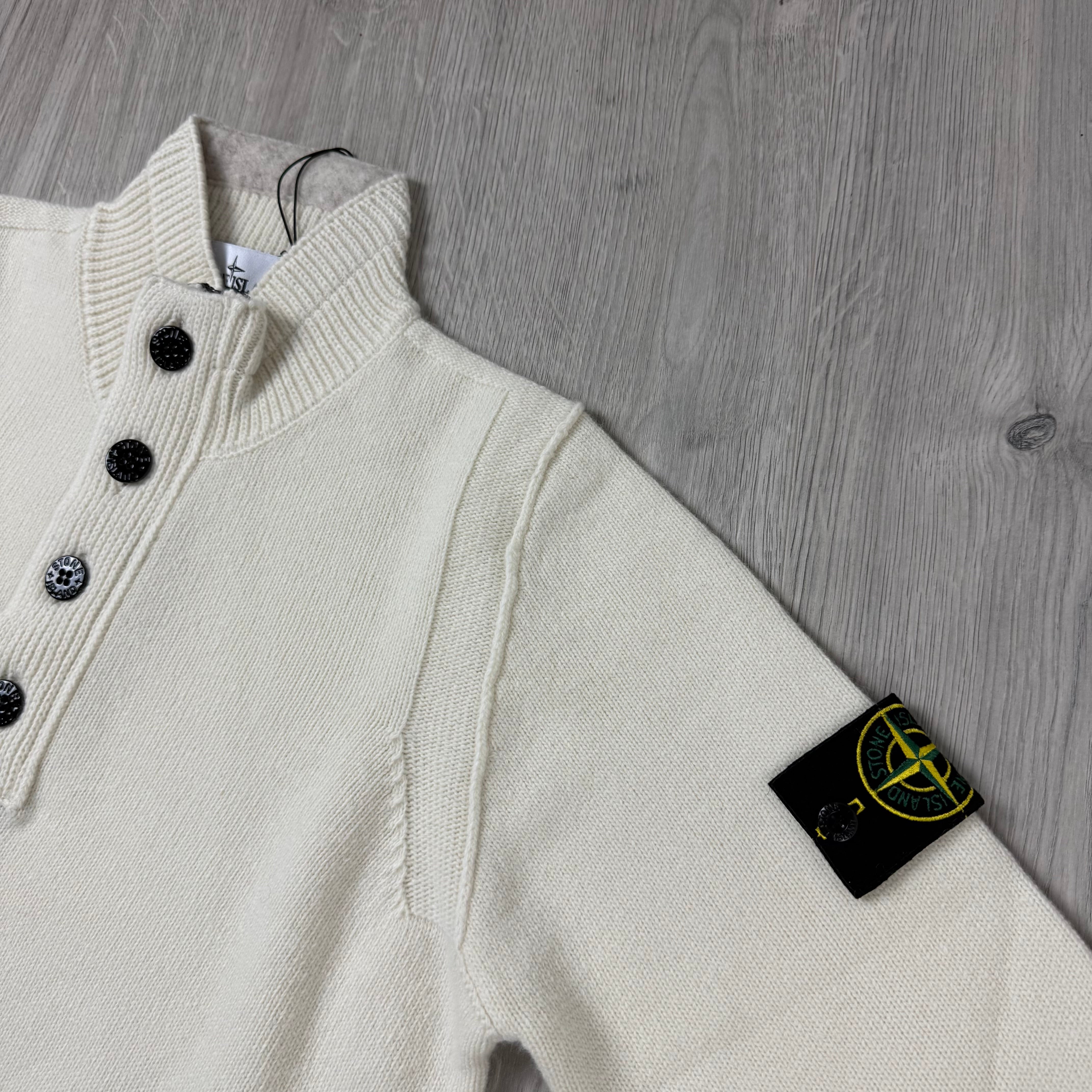Stone Island Knit Zip Sweatshirt - Ivory