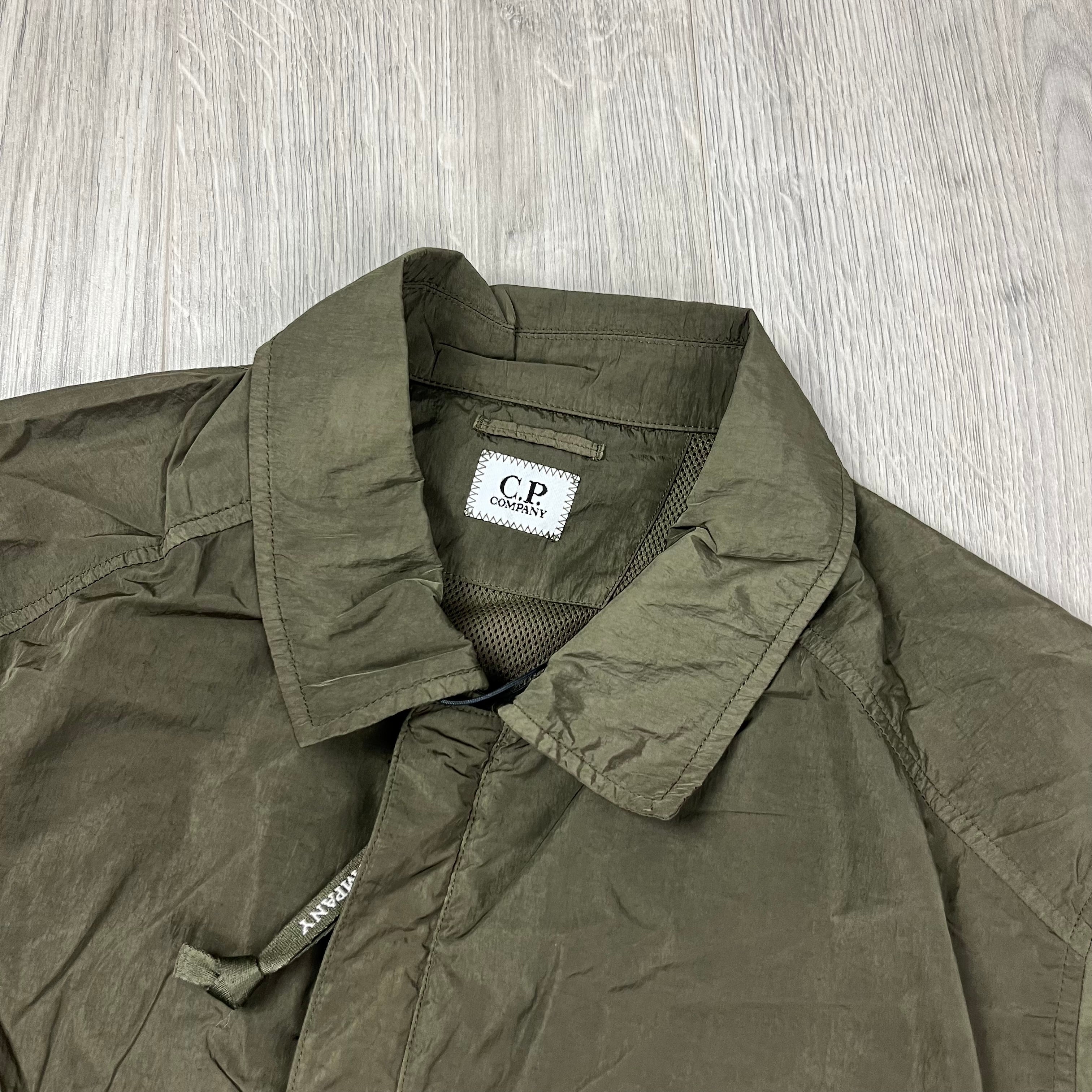 CP Company Chrome-R Overshirt in Ivy Green. On sale at Open Attire.