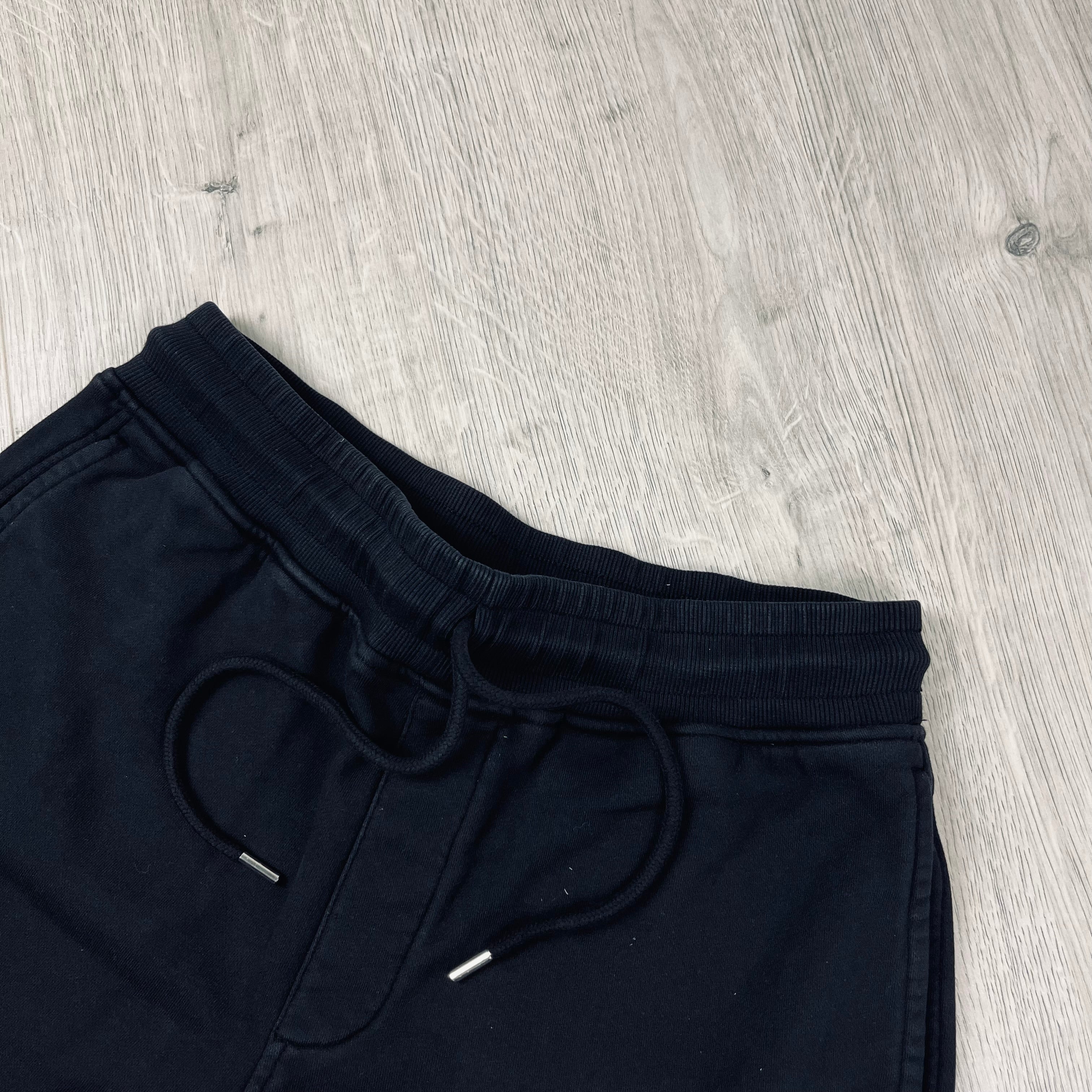 Men's CP Company Raised Fleece Jersey Shorts in Black. On sale at Open Attire.