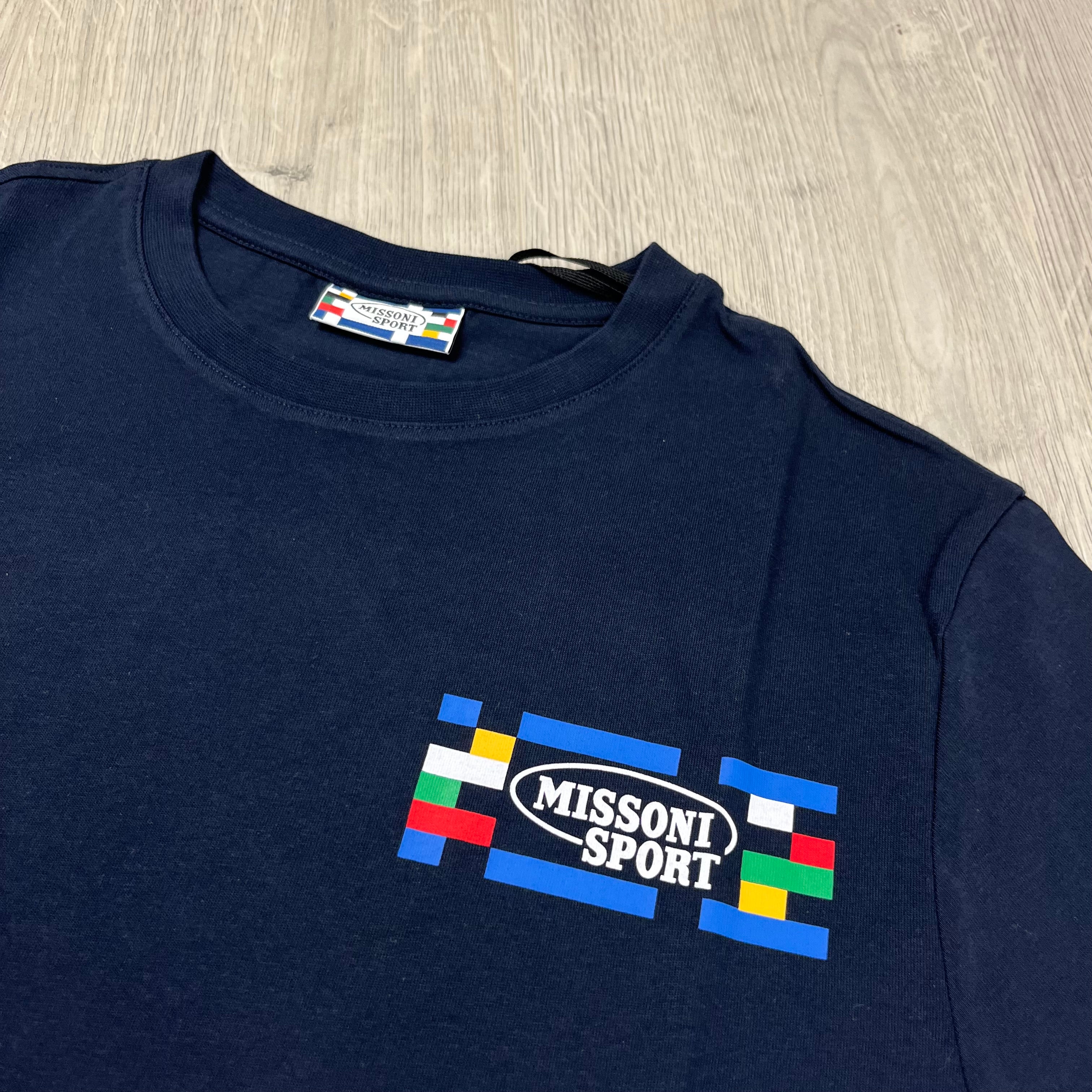 Missoni Sport T-Shirt in Navy Blue. On sale at Open Attire.