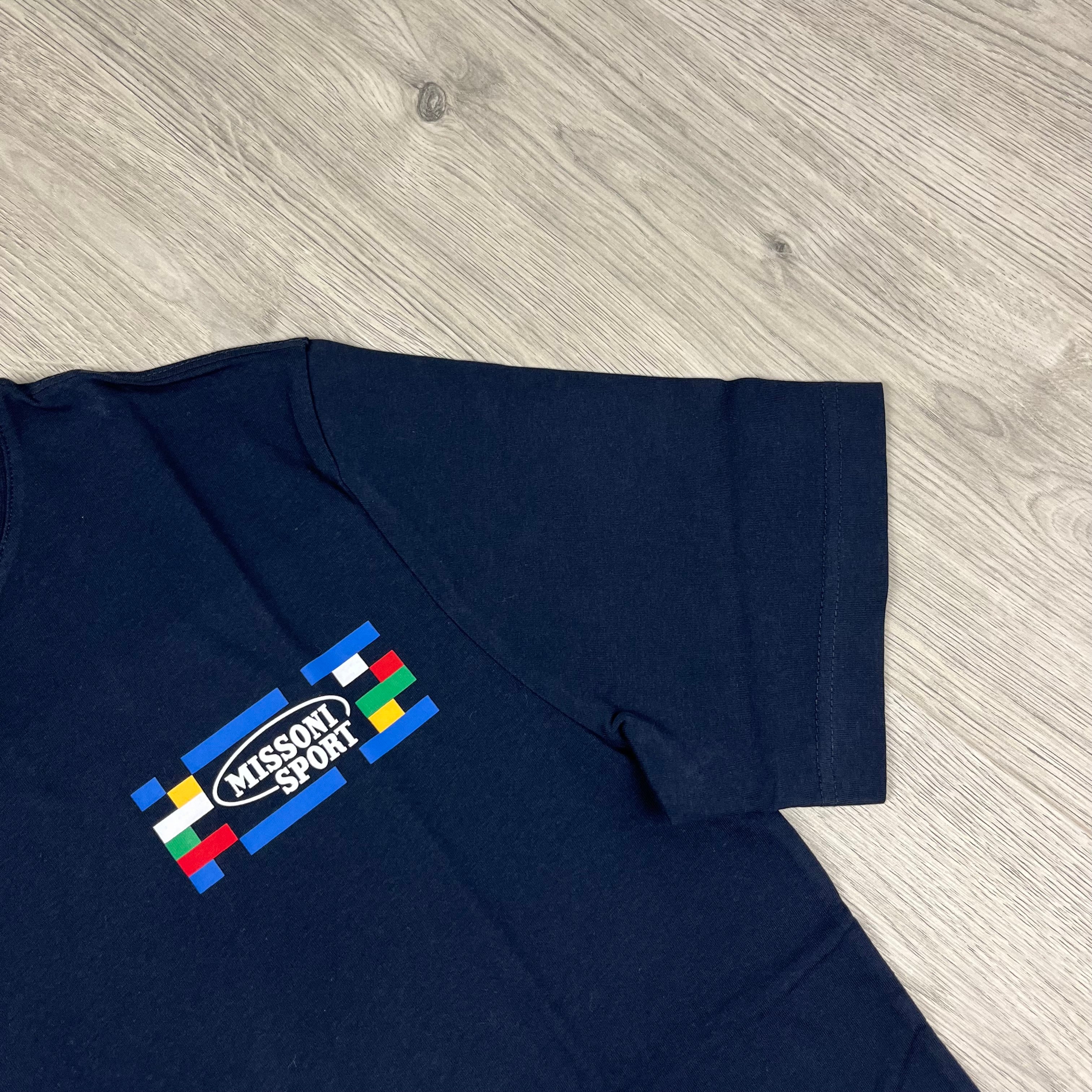 Missoni Sport T-Shirt in Navy Blue. On sale at Open Attire.