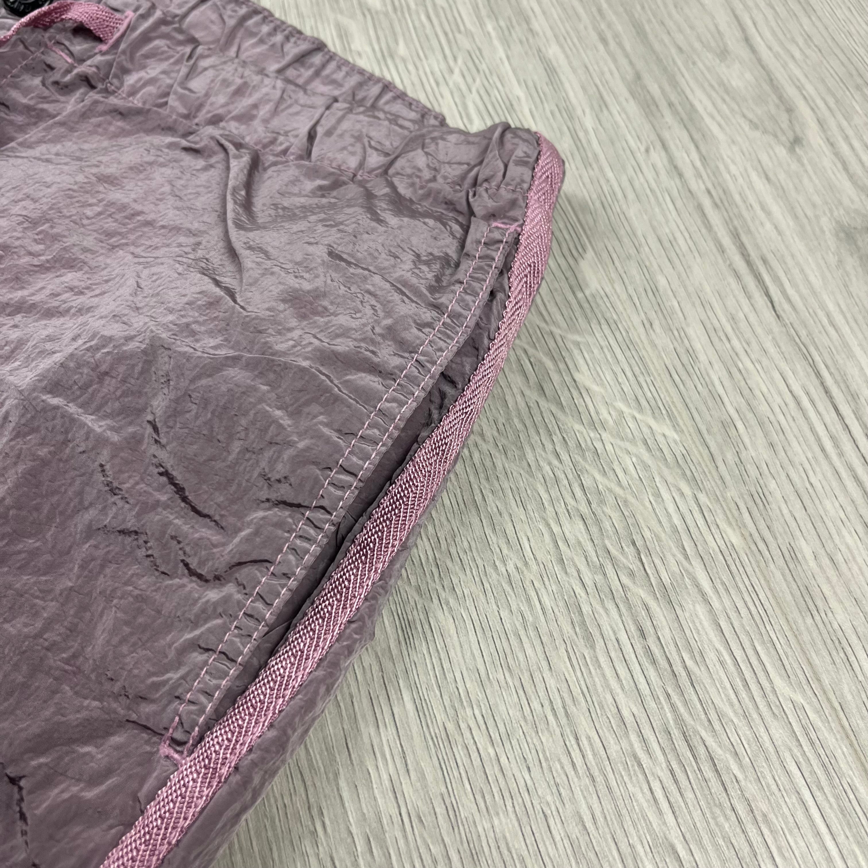 Stone Island Nylon Metal Swim Shorts in Antique Rose. On sale at Open Attire.