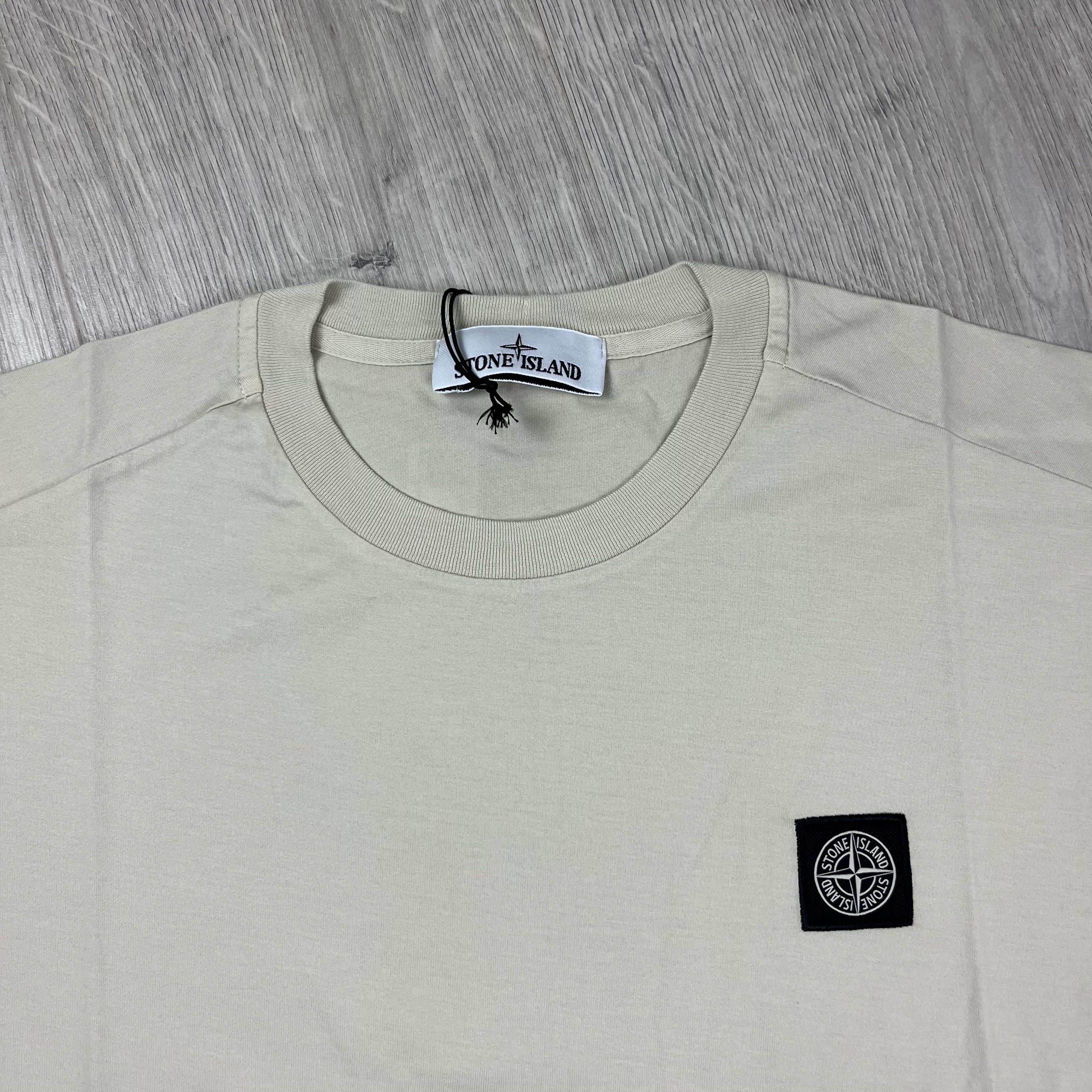 Stone Island 60/2 Patch Logo T-Shirt in Sand. On sale at Open Attire.