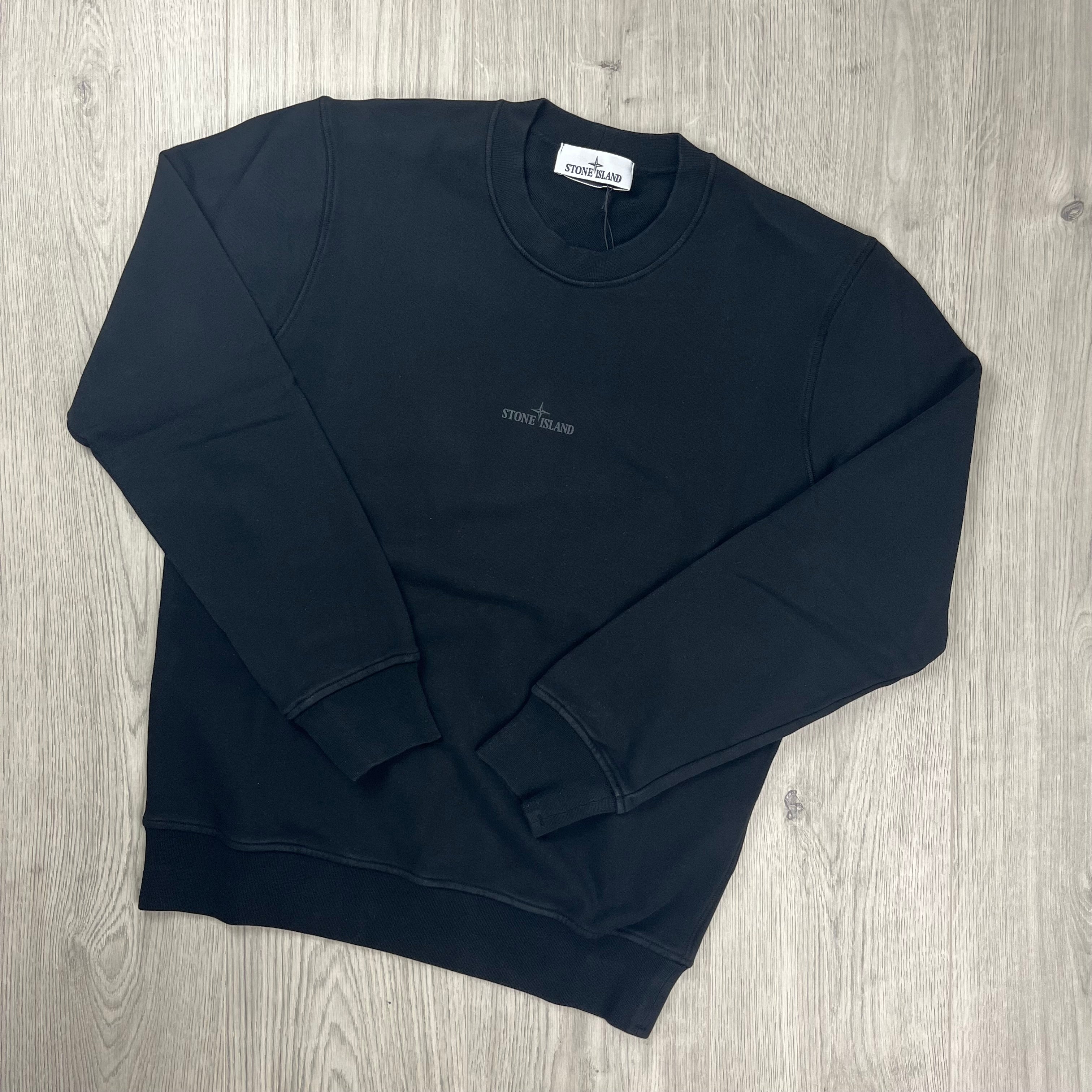 Stone Island 'Institutional Five' Sweatshirt in Black. On sale at Open Attire.