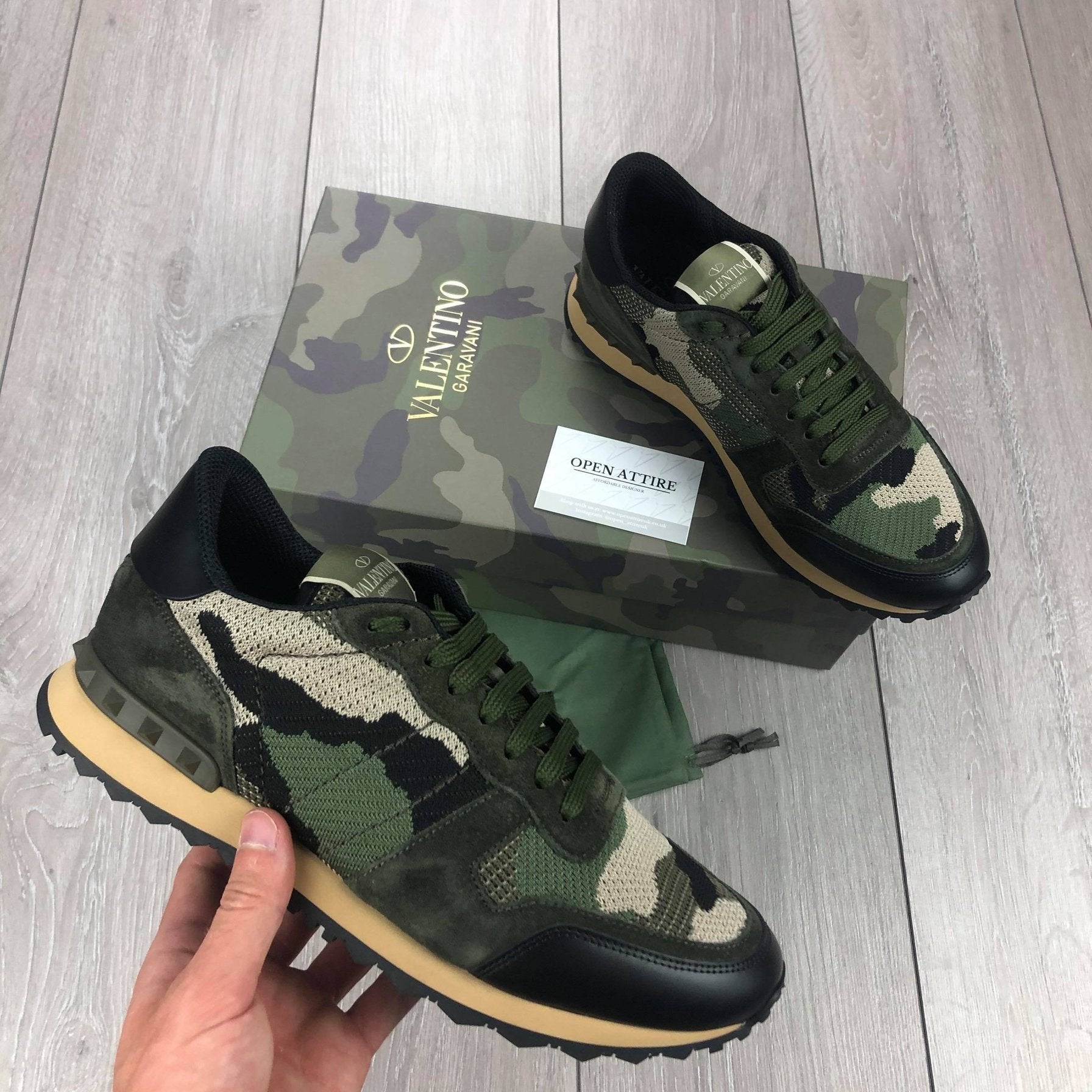 Valentino Rockrunner Sneakers - Khaki