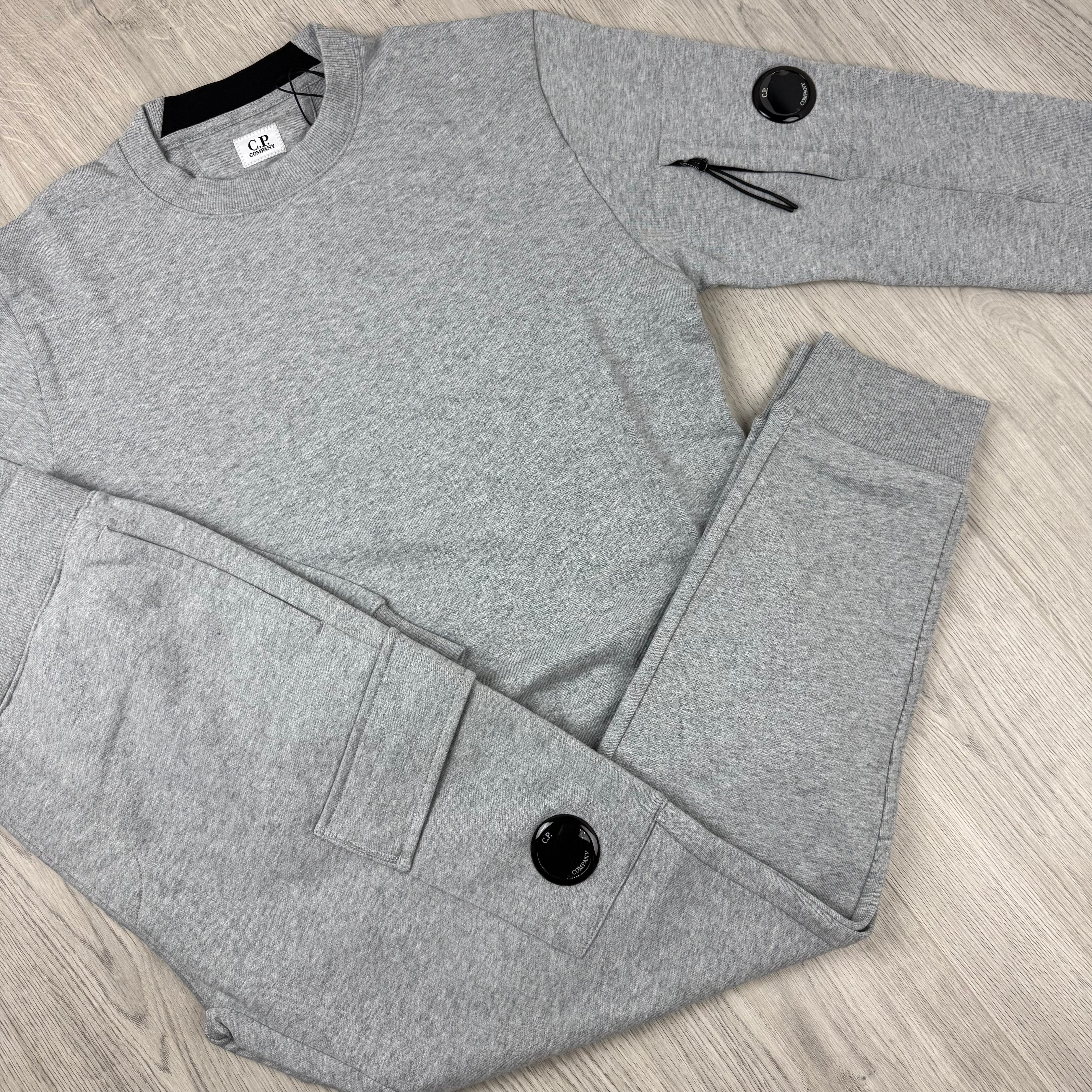 CP Company Raised Fleece Tracksuit - Grey