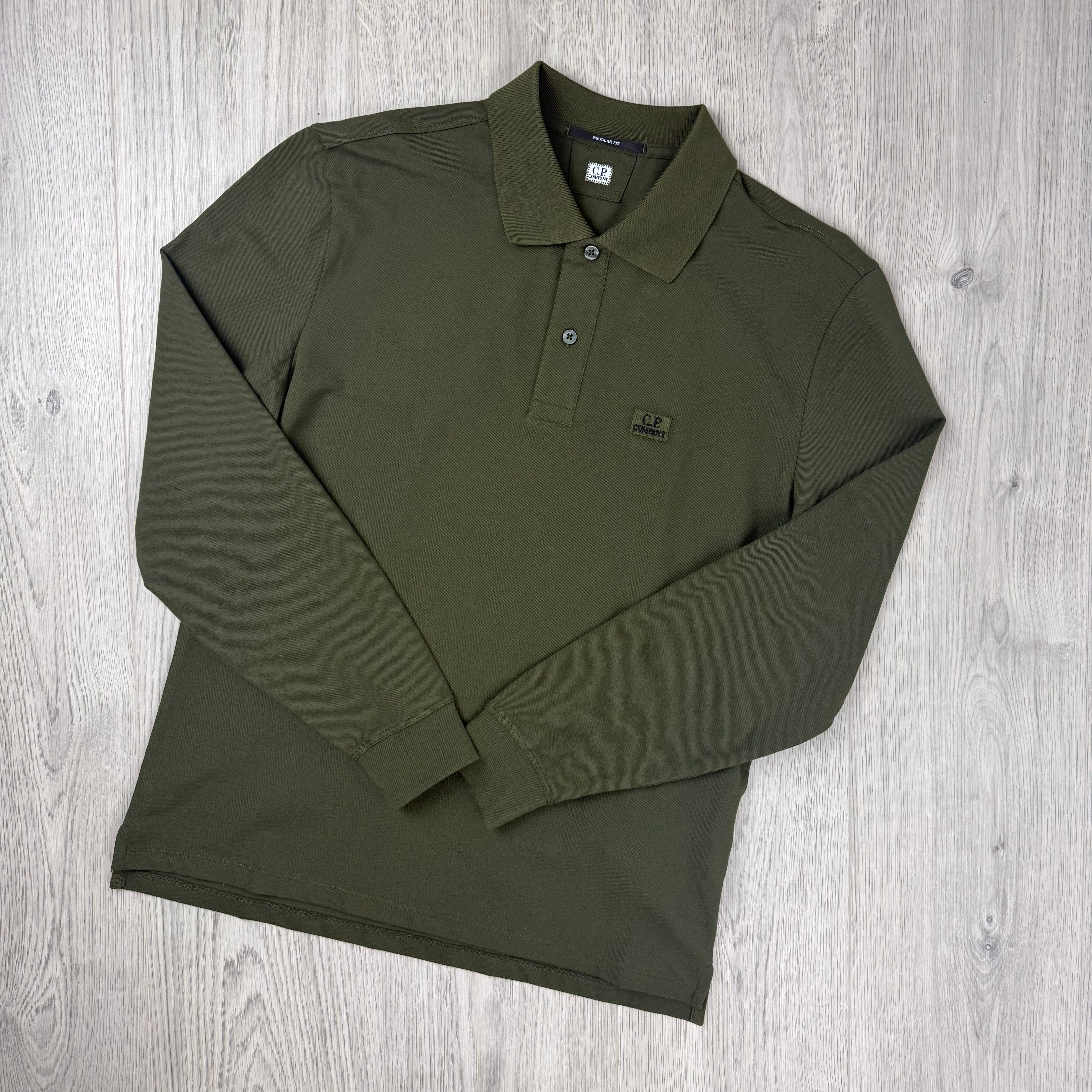 CP Company Piquet Polo Shirt - Ivy Green