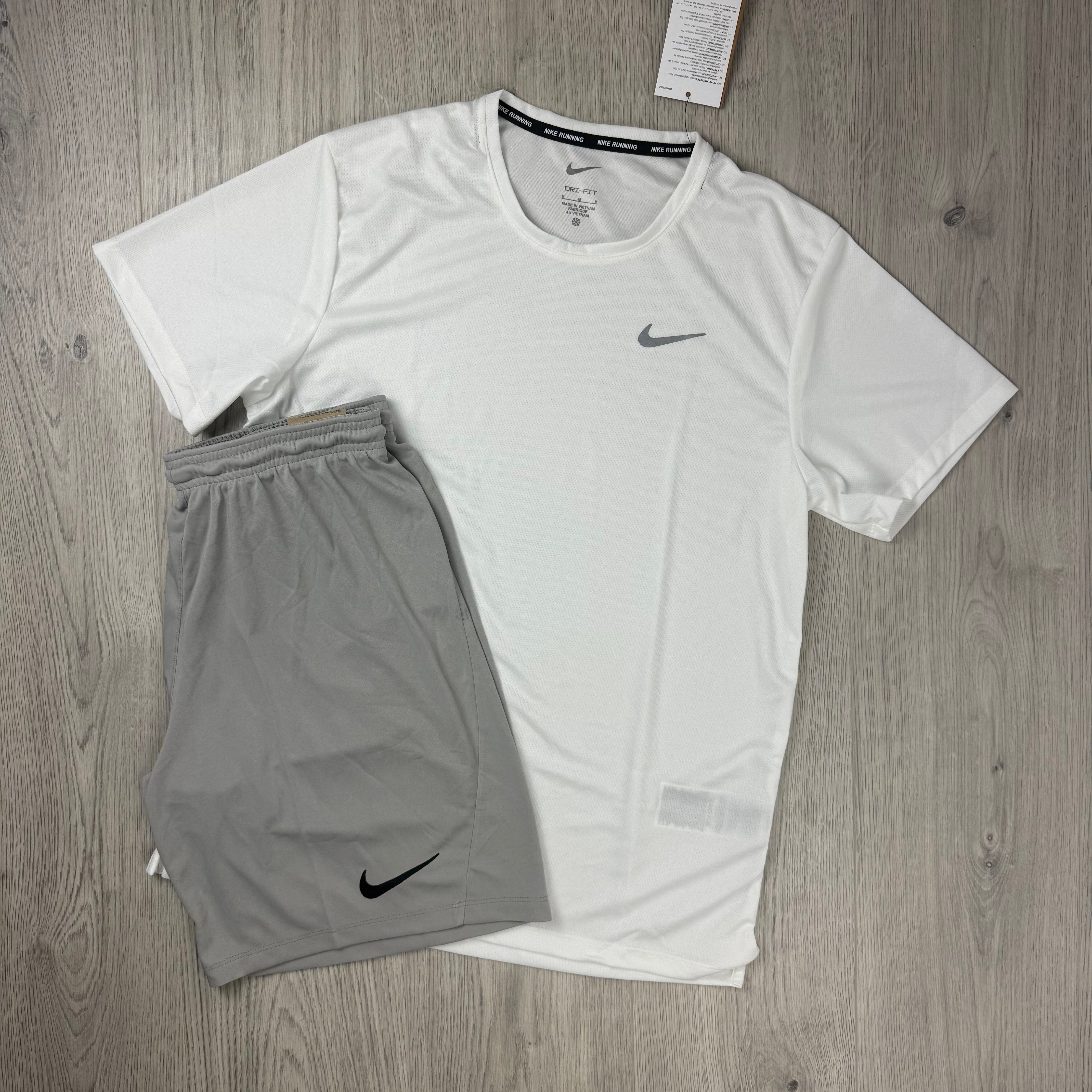 Nike 'Miler' Set - White/Pewter Grey