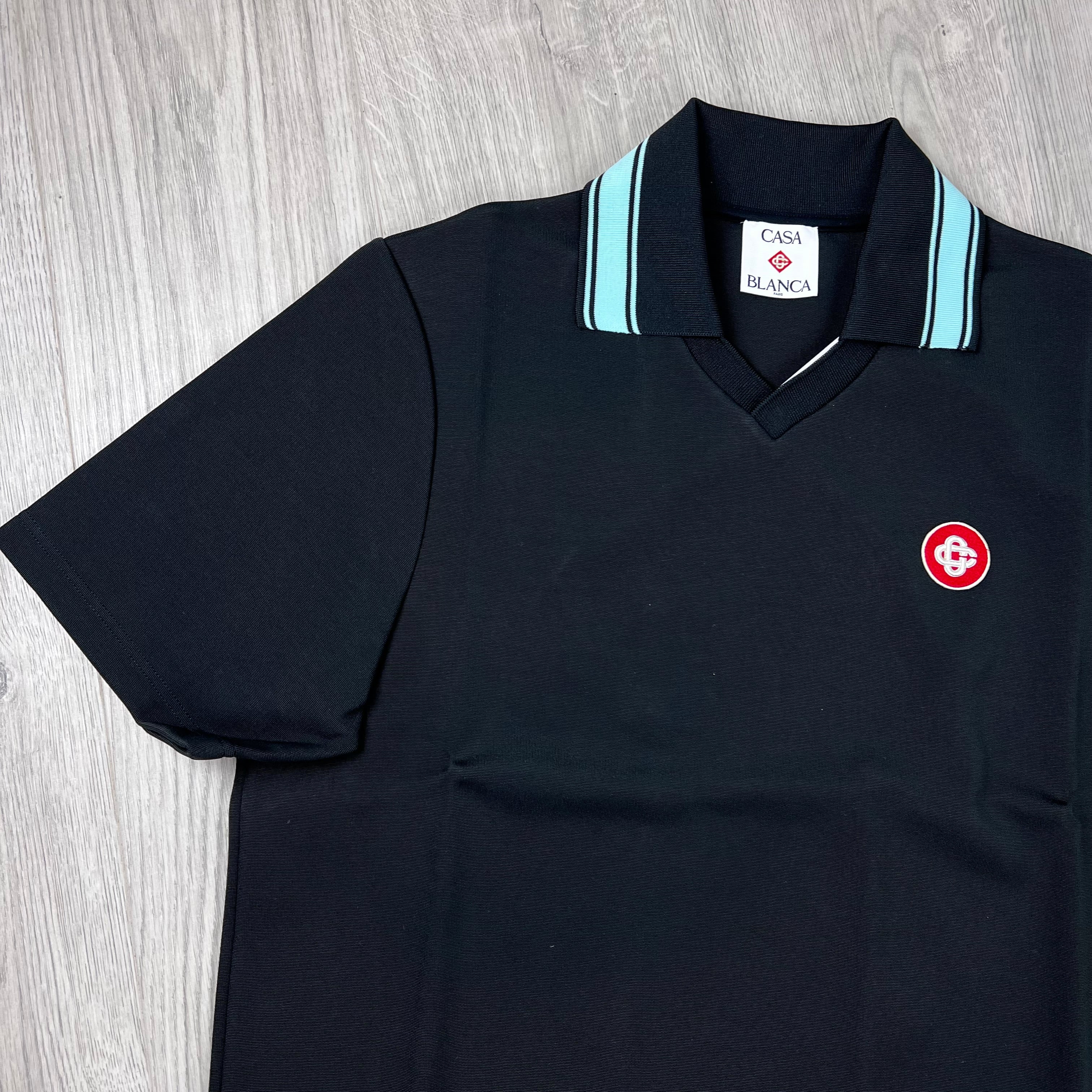 Casablanca 'Interlock' Polo Shirt - Black