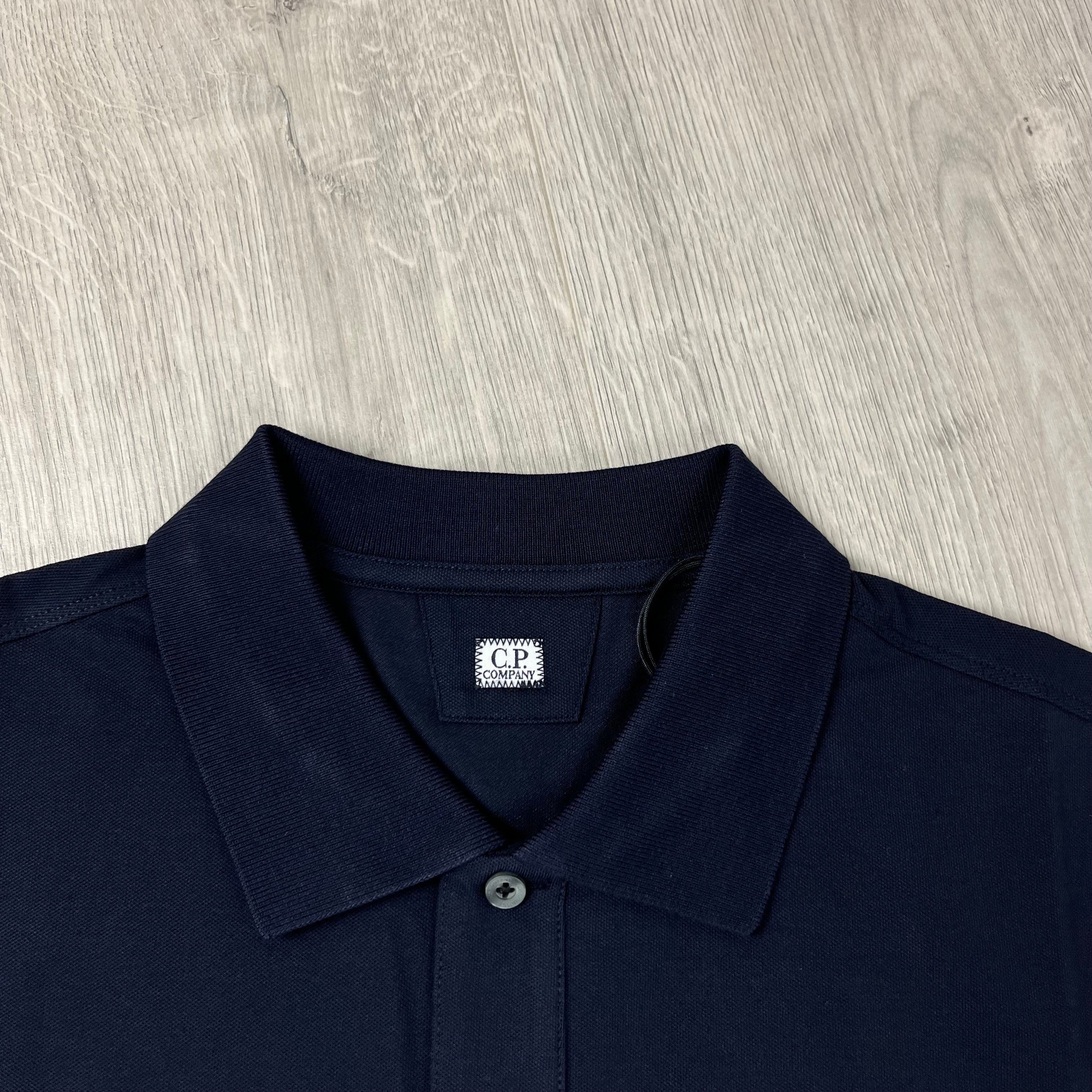 CP Company Piquet Polo Shirt - Navy
