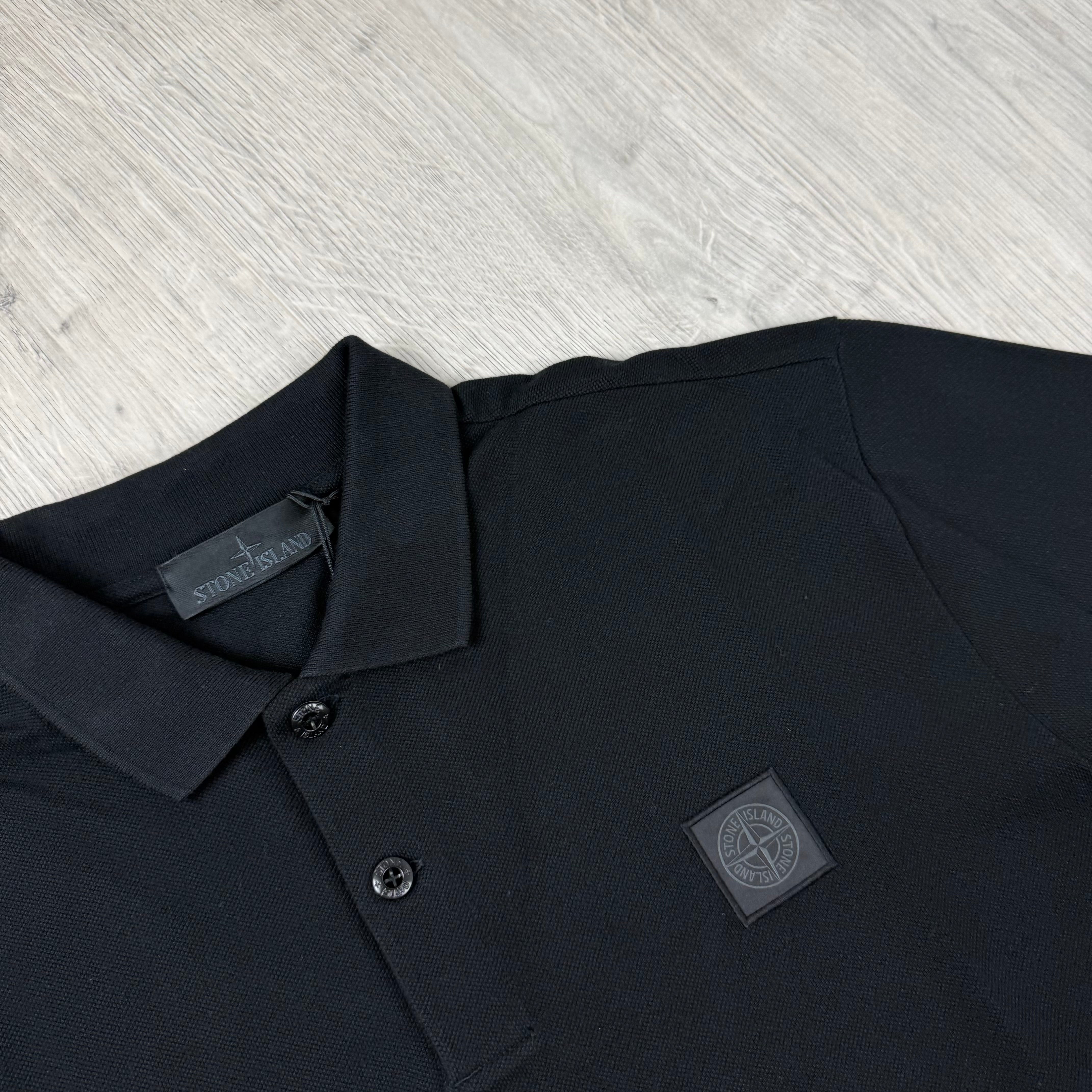 Stone Island Ghost Patch Polo Shirt - Black