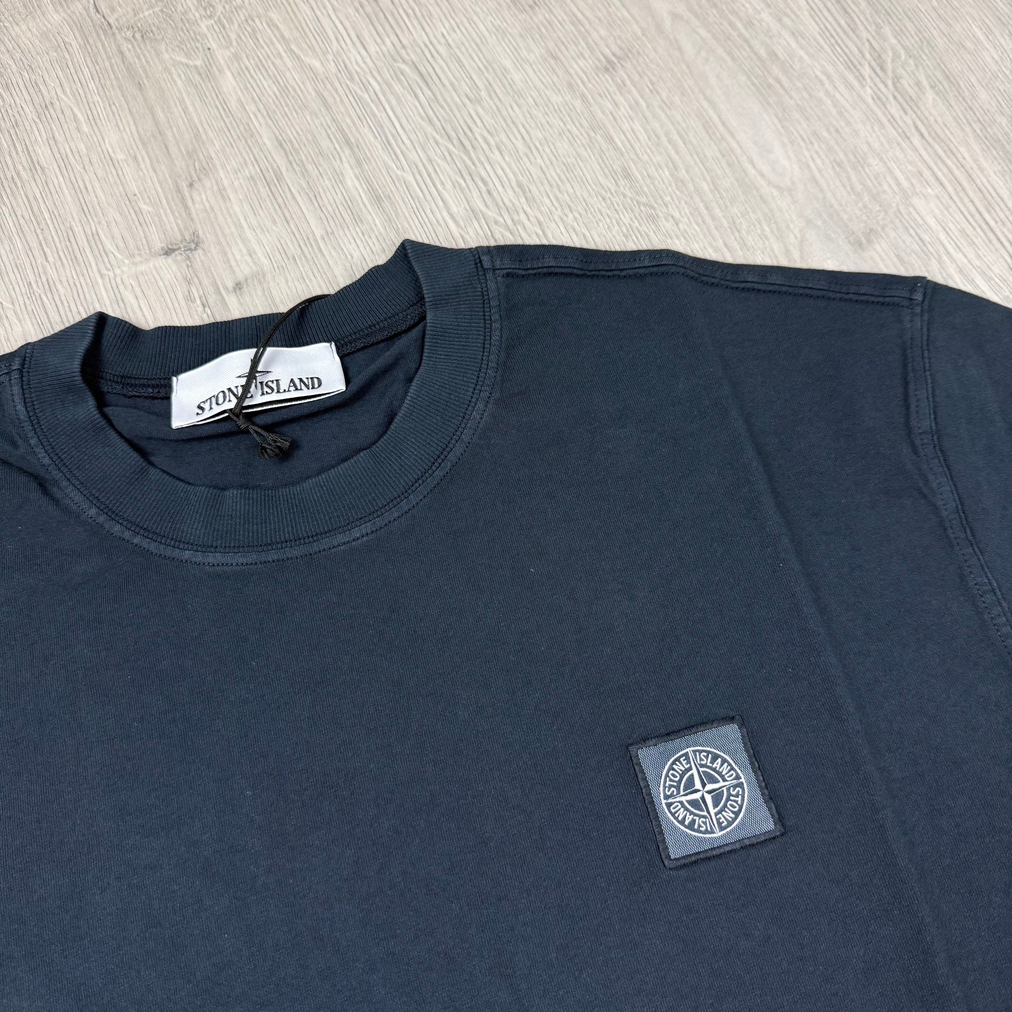 Stone Island Combed Organic Patch T-Shirt - Navy