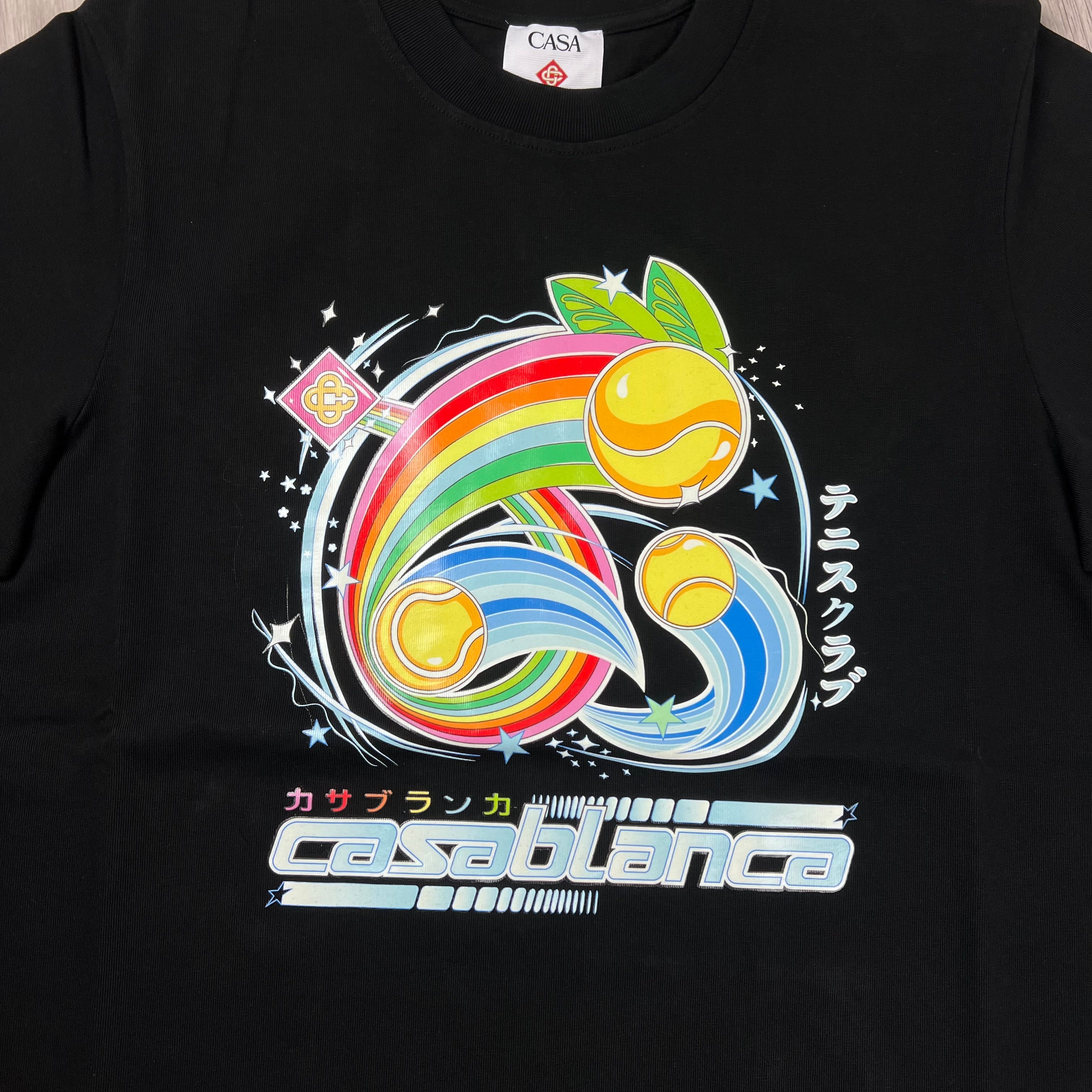 Casablanca 'Manga Tennis Ball' T-Shirt - Black