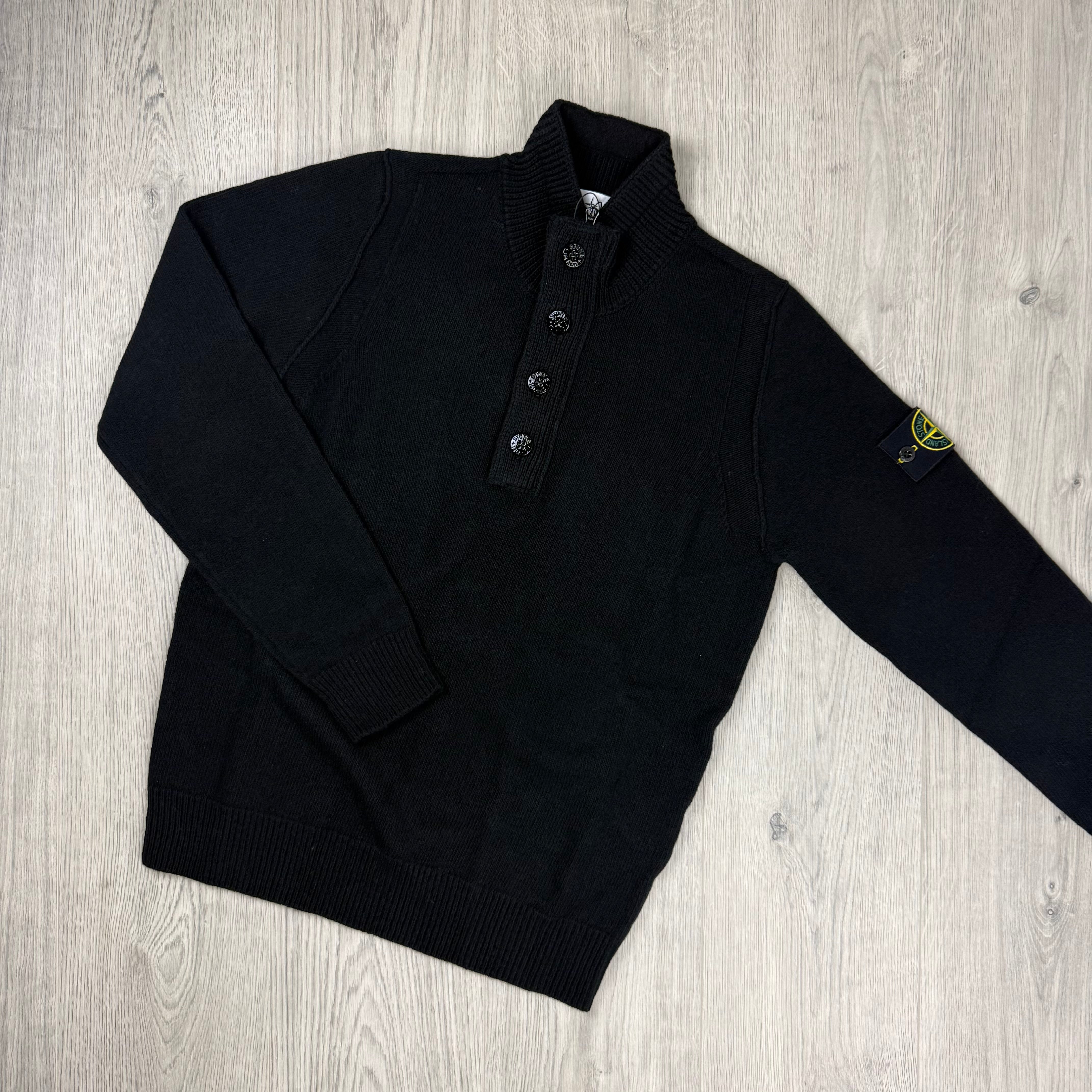Stone Island Knit Zip Sweatshirt - Black