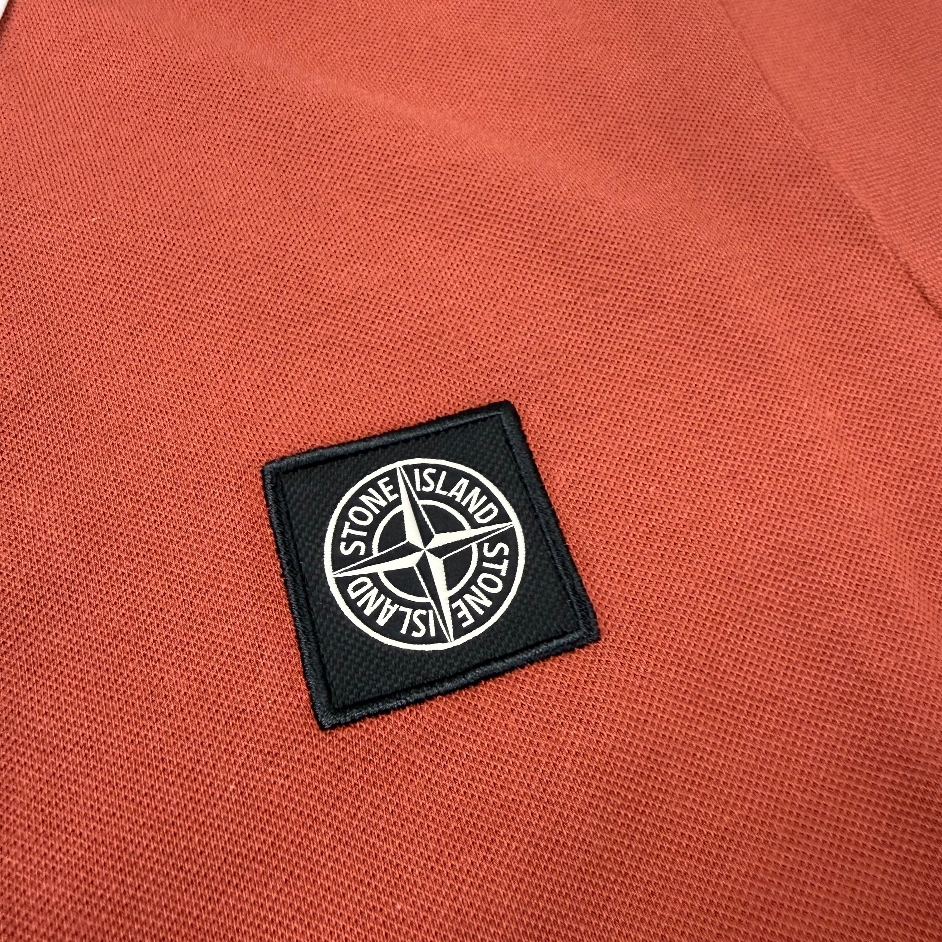 Stone Island Patch Polo Shirt - Brick Red
