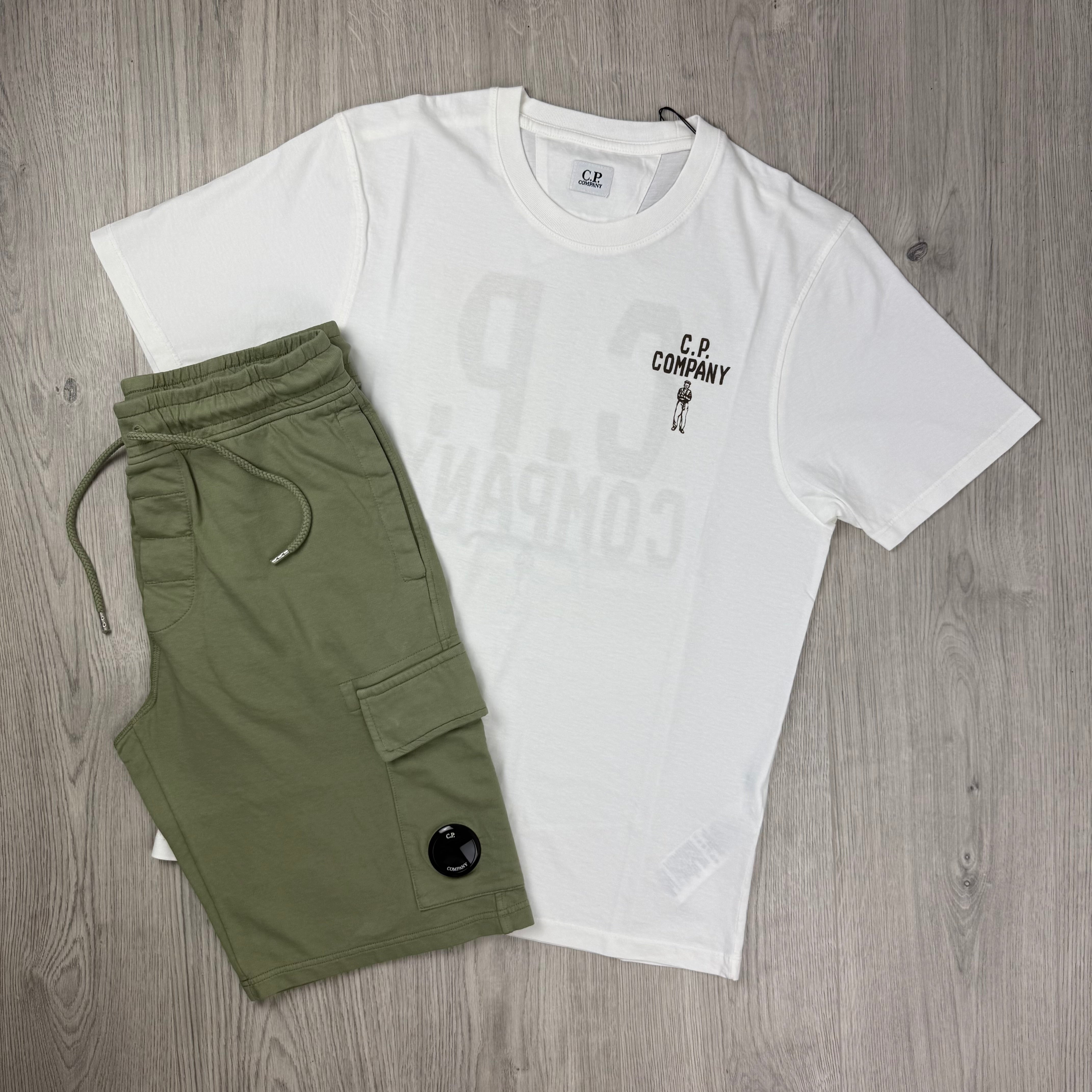 CP Company Set - White/Moss Gray
