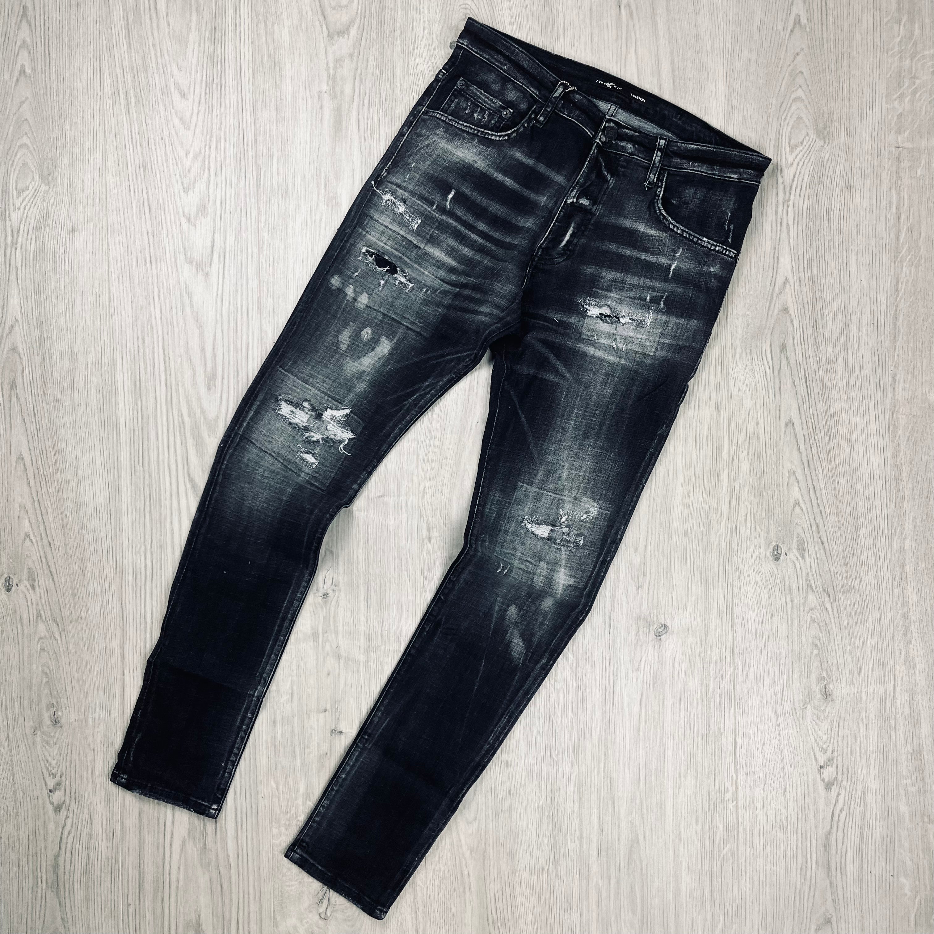 Slim Fit Distressed Jeans