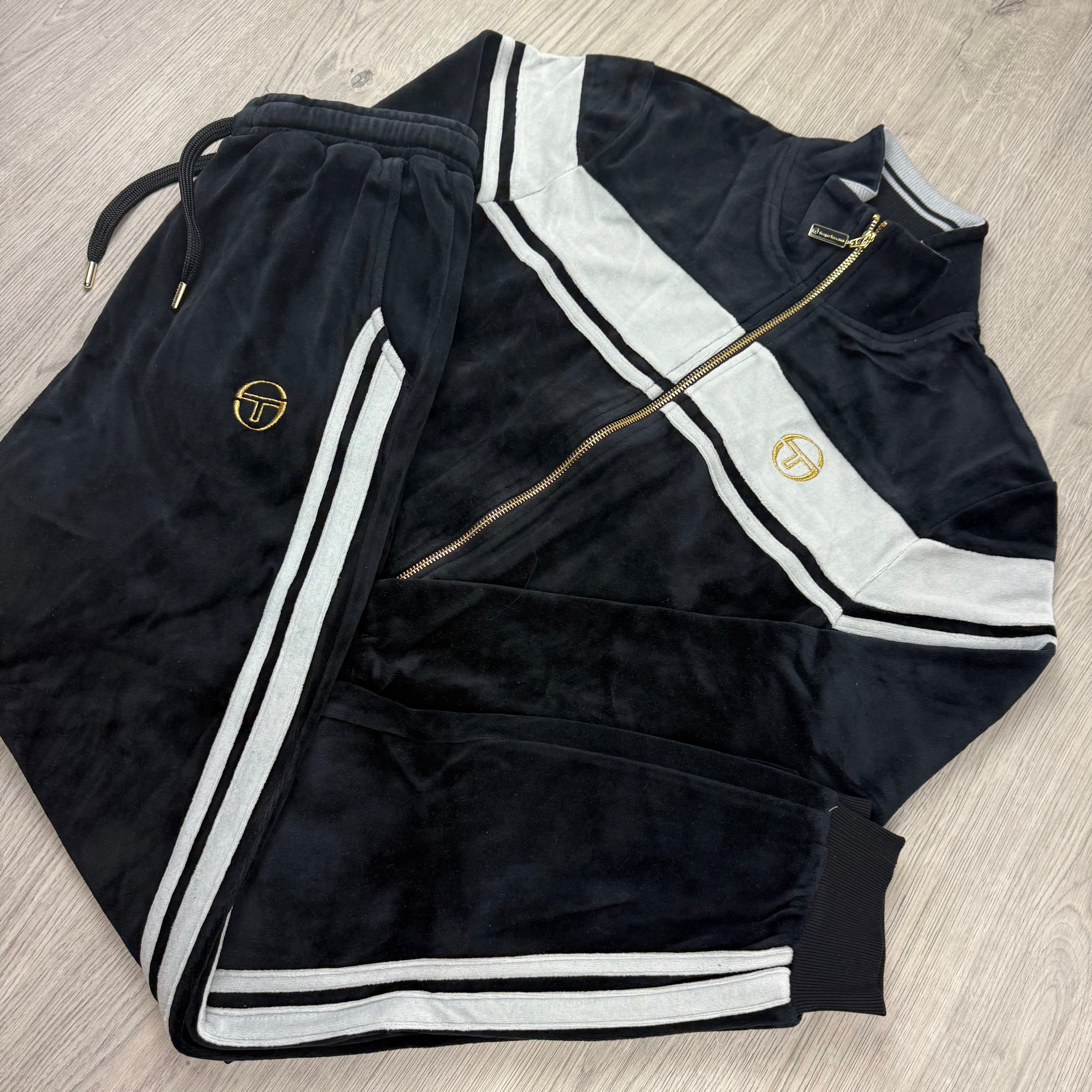 Sergio Tacchini 'New Damarindo' Velour Tracksuit -  Black