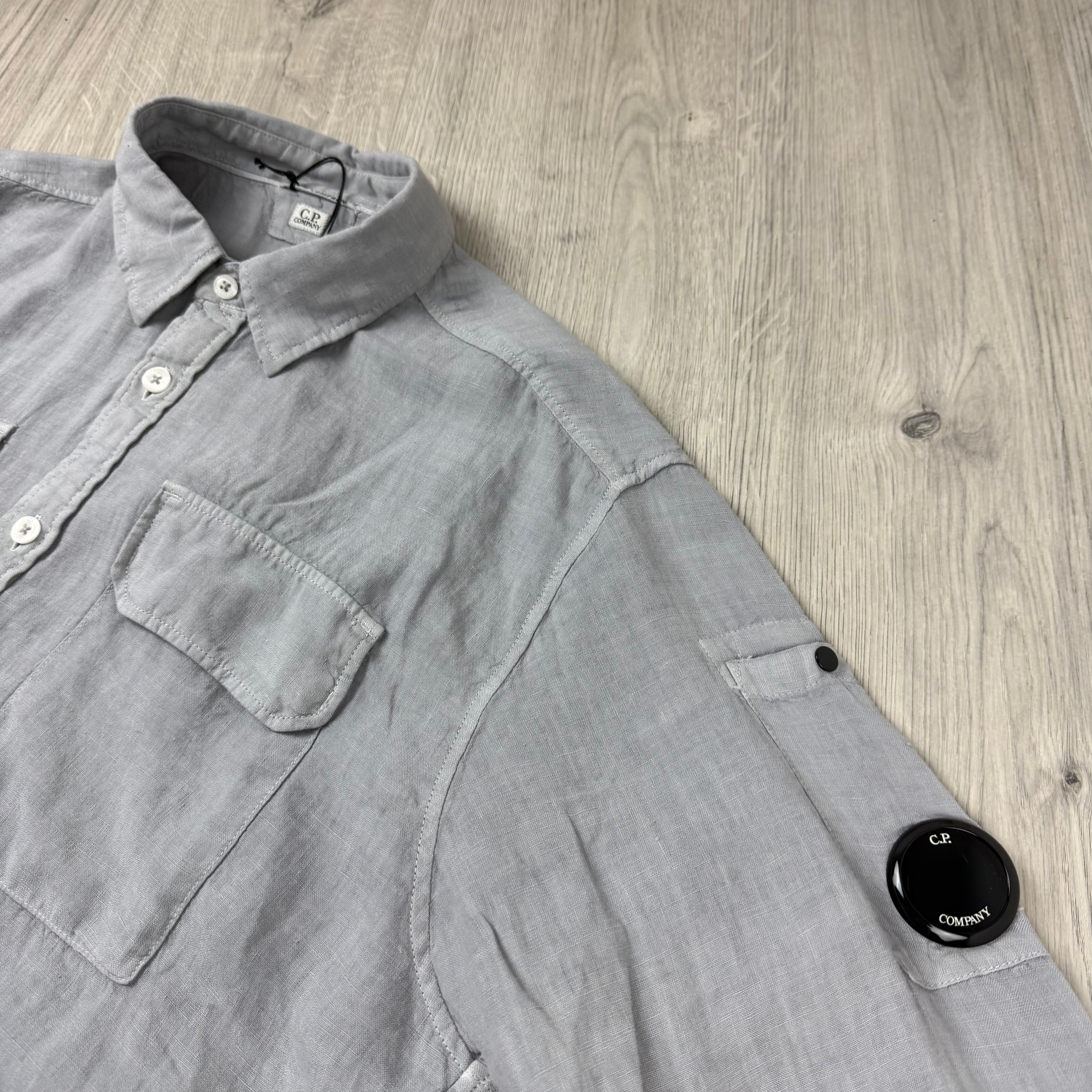 CP Company Linen Shirt - Drizzle Grey