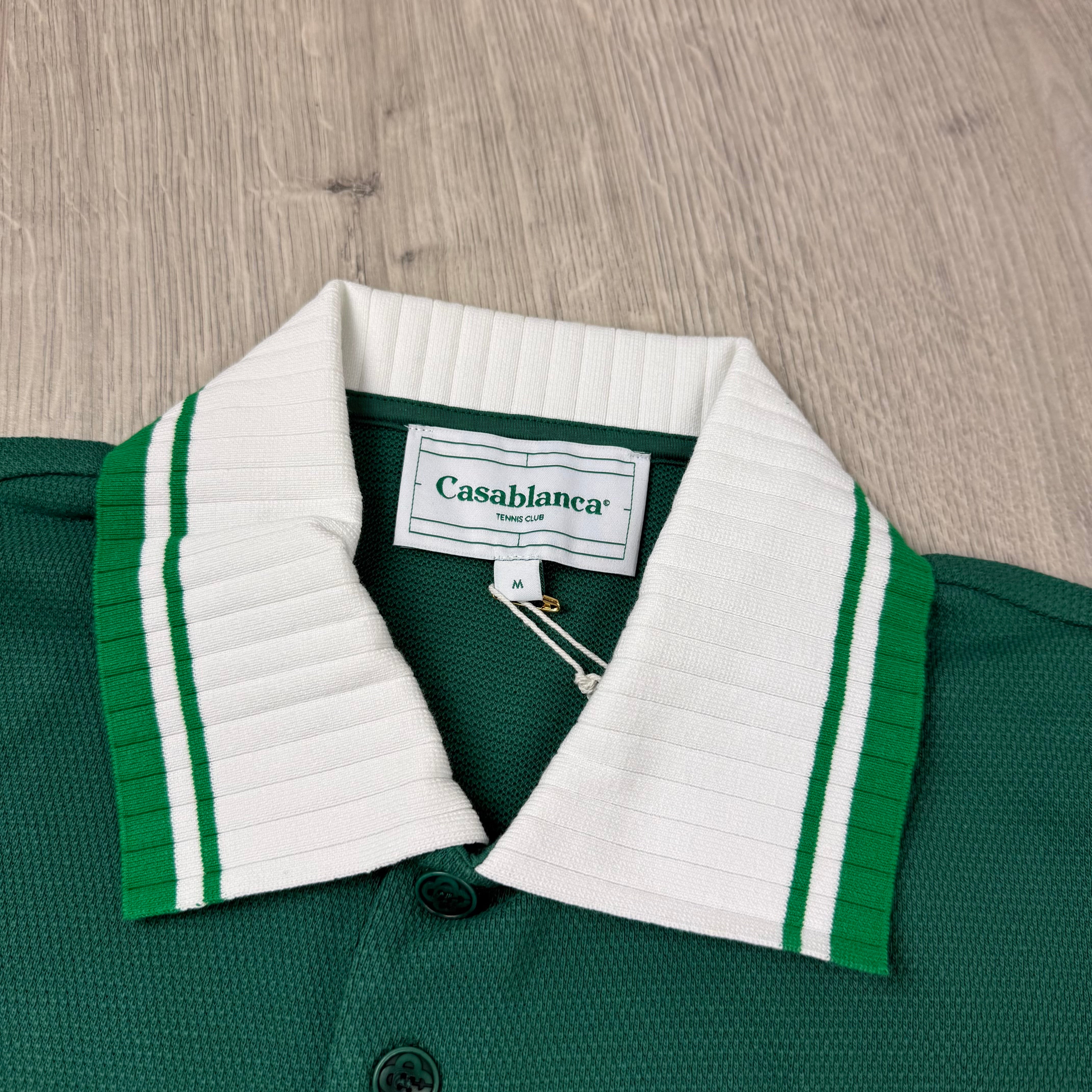 Casablanca Textured Polo Shirt - Evergreen