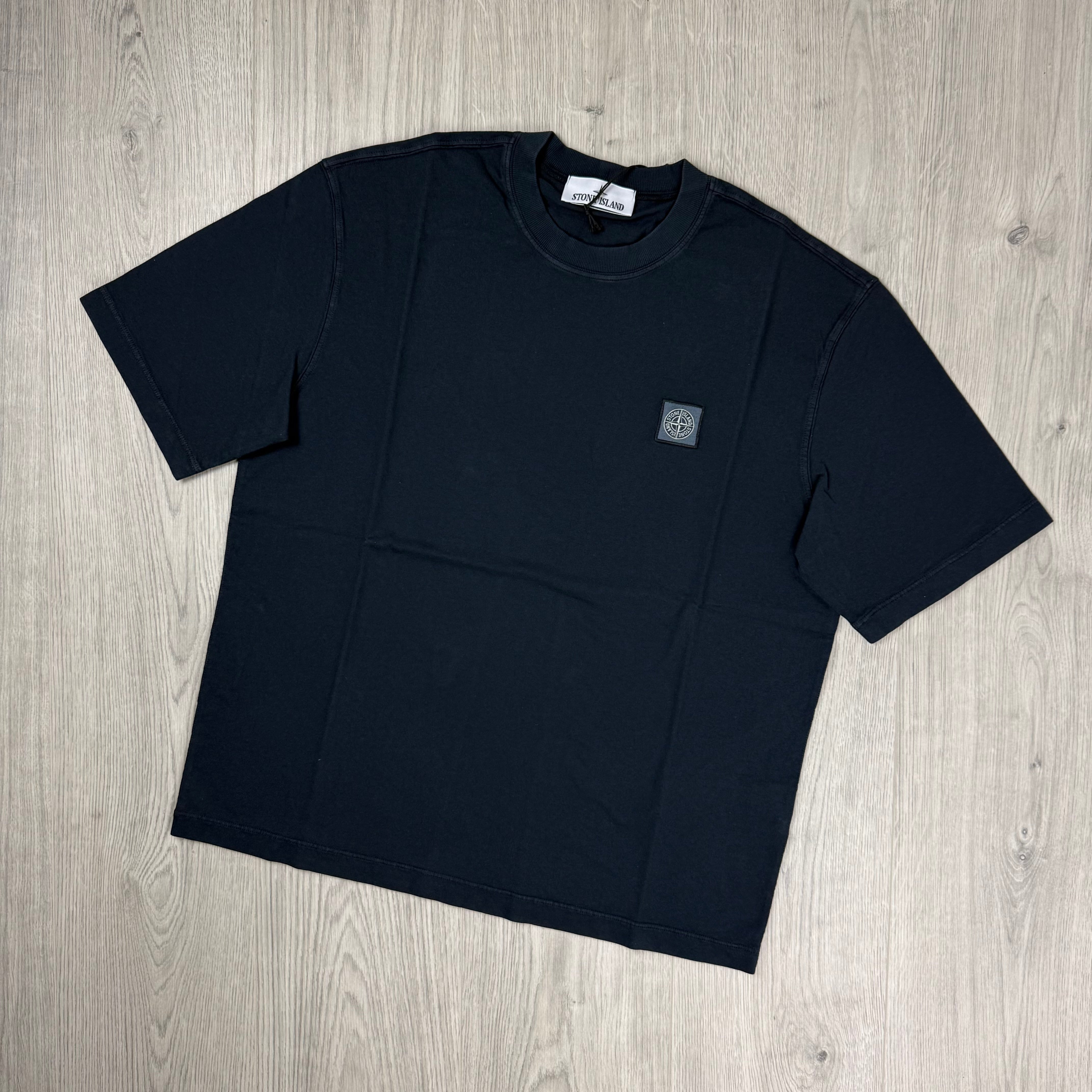 Stone Island Combed Organic Patch T-Shirt - Navy